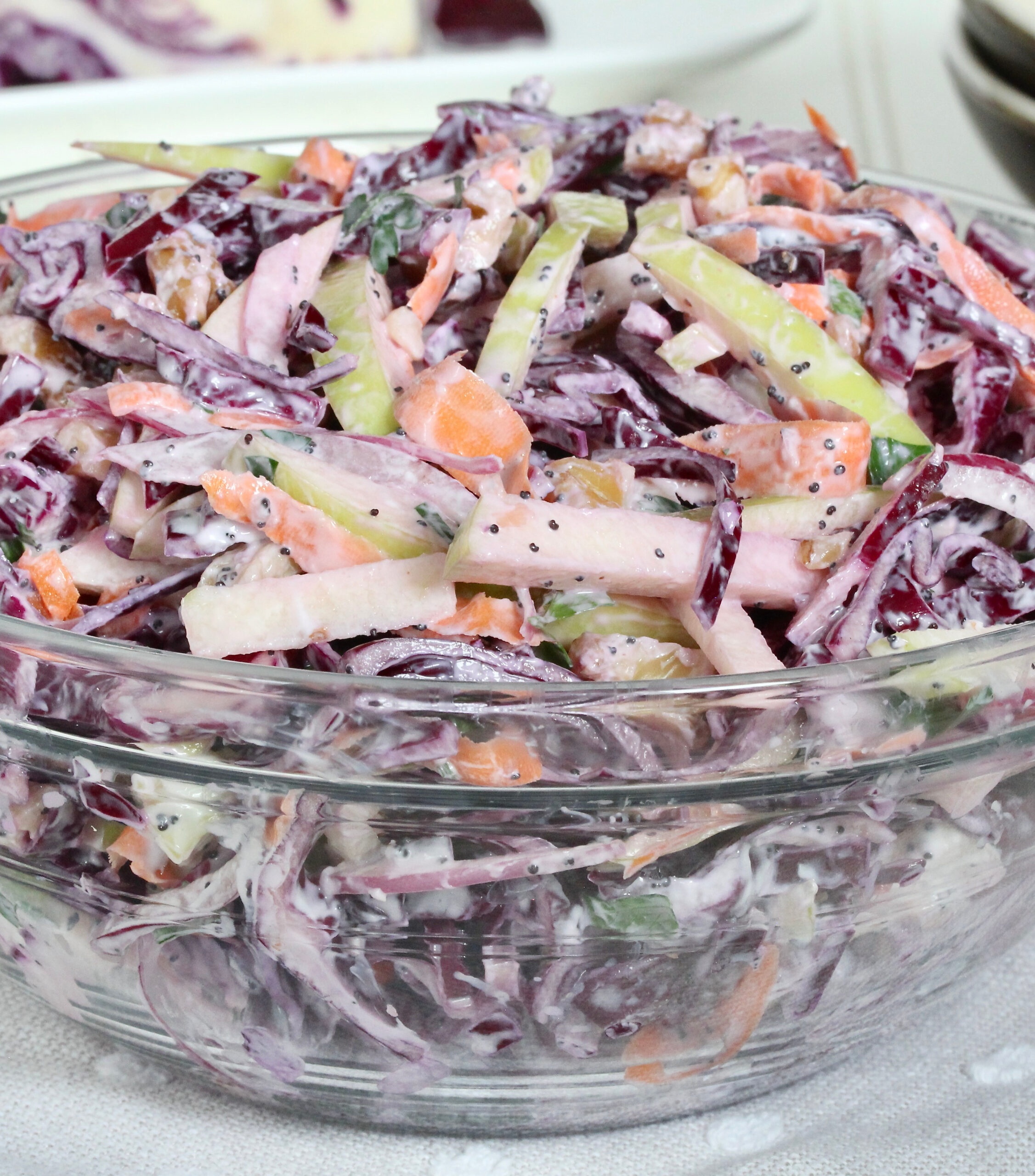 Red Cabbage and Apple Slaw with Poppy Seed Dressing
