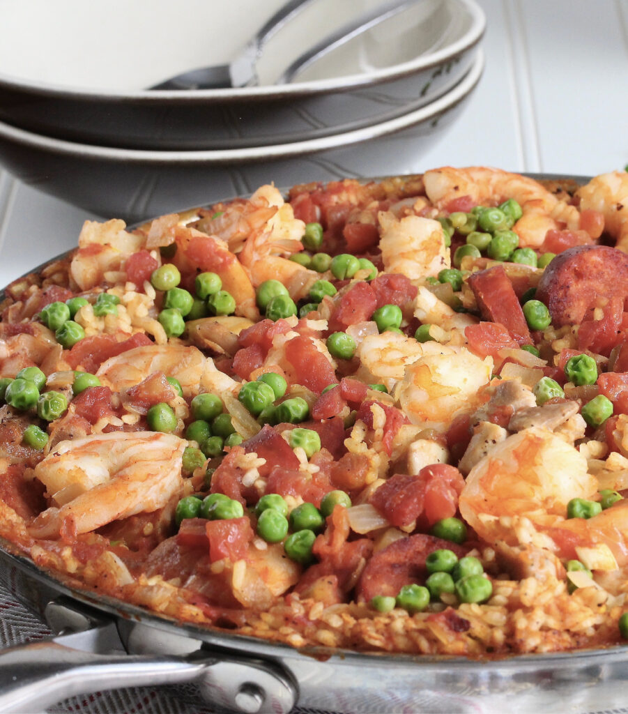 Chicken Chorizo and Shrimp Paella