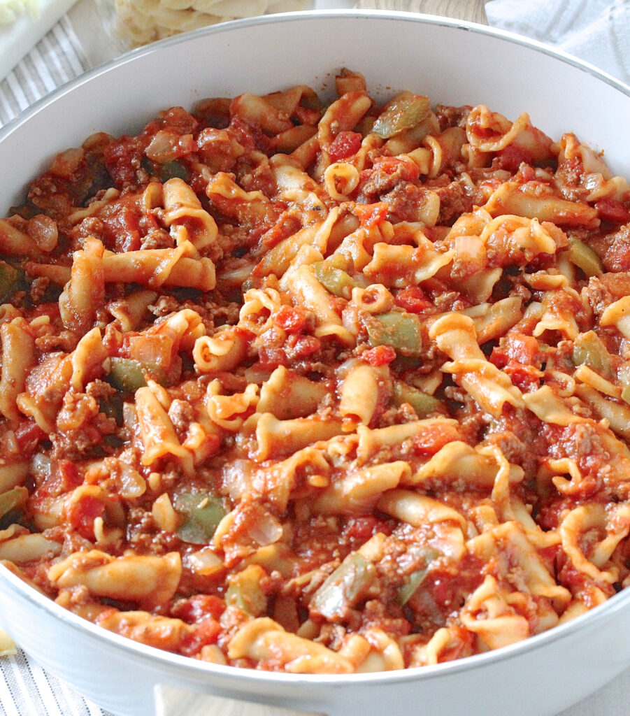 One-Pot Campanelle American Chop Suey