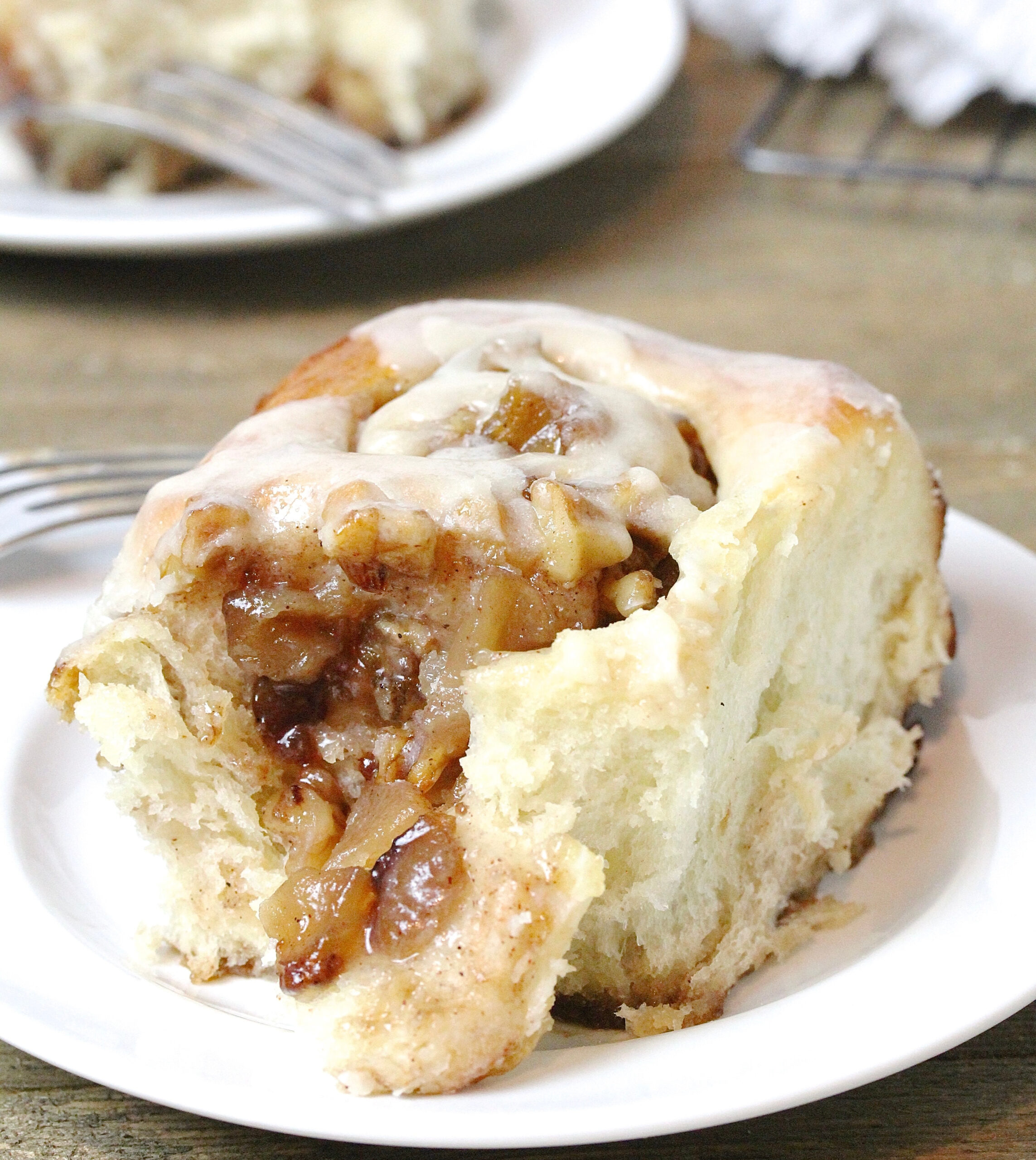 Apple Walnut Buns with Maple Brown Butter Glaze