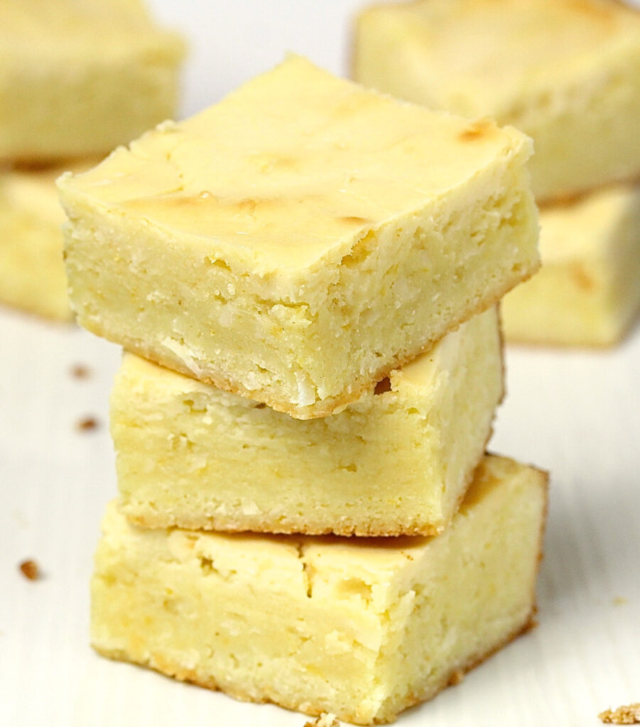 Lemon Blondies with Cream Cheese and White Chocolate