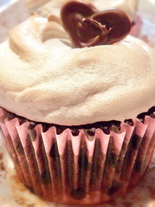 Macaroon Filled Chocolate Cupcake