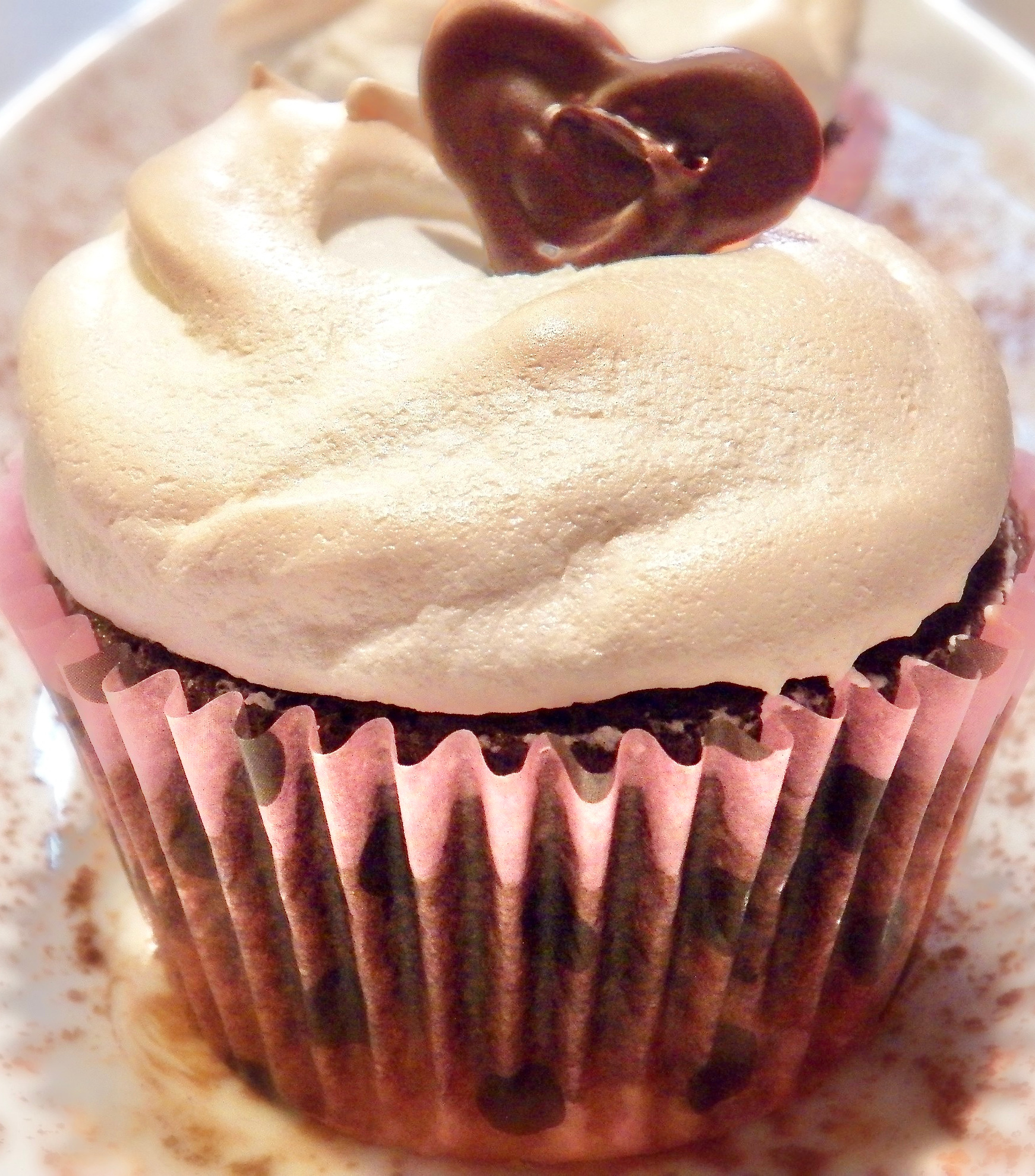 Macaroon Filled Chocolate Cupcake with a Meringue Top