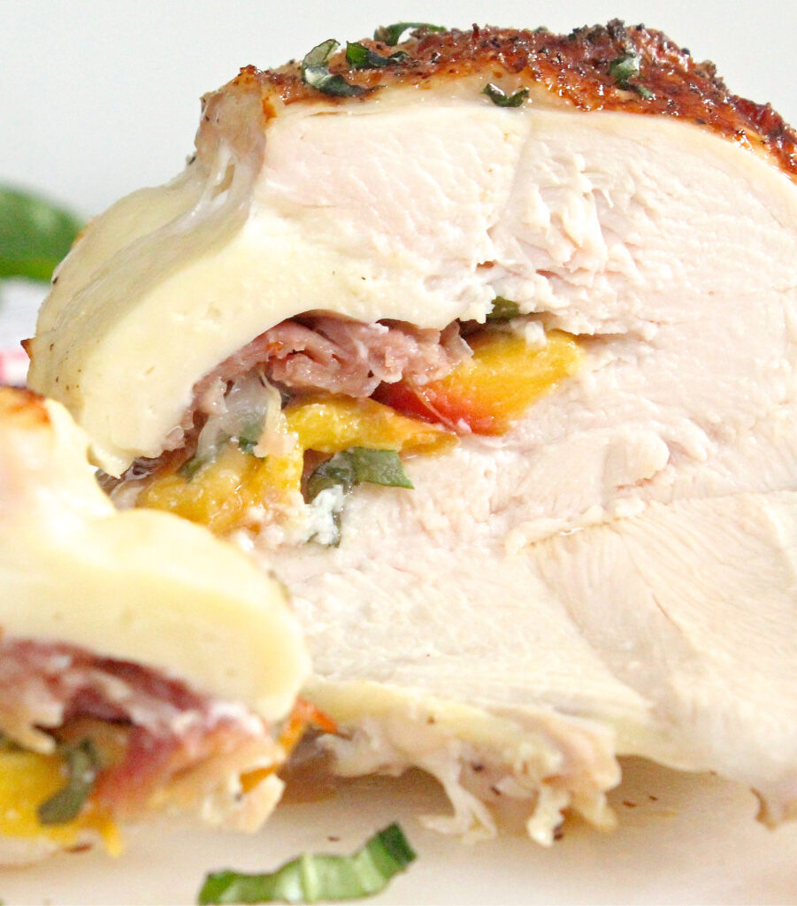 Peach Prosciutto Stuffed Chicken Breast with Queso De Freir