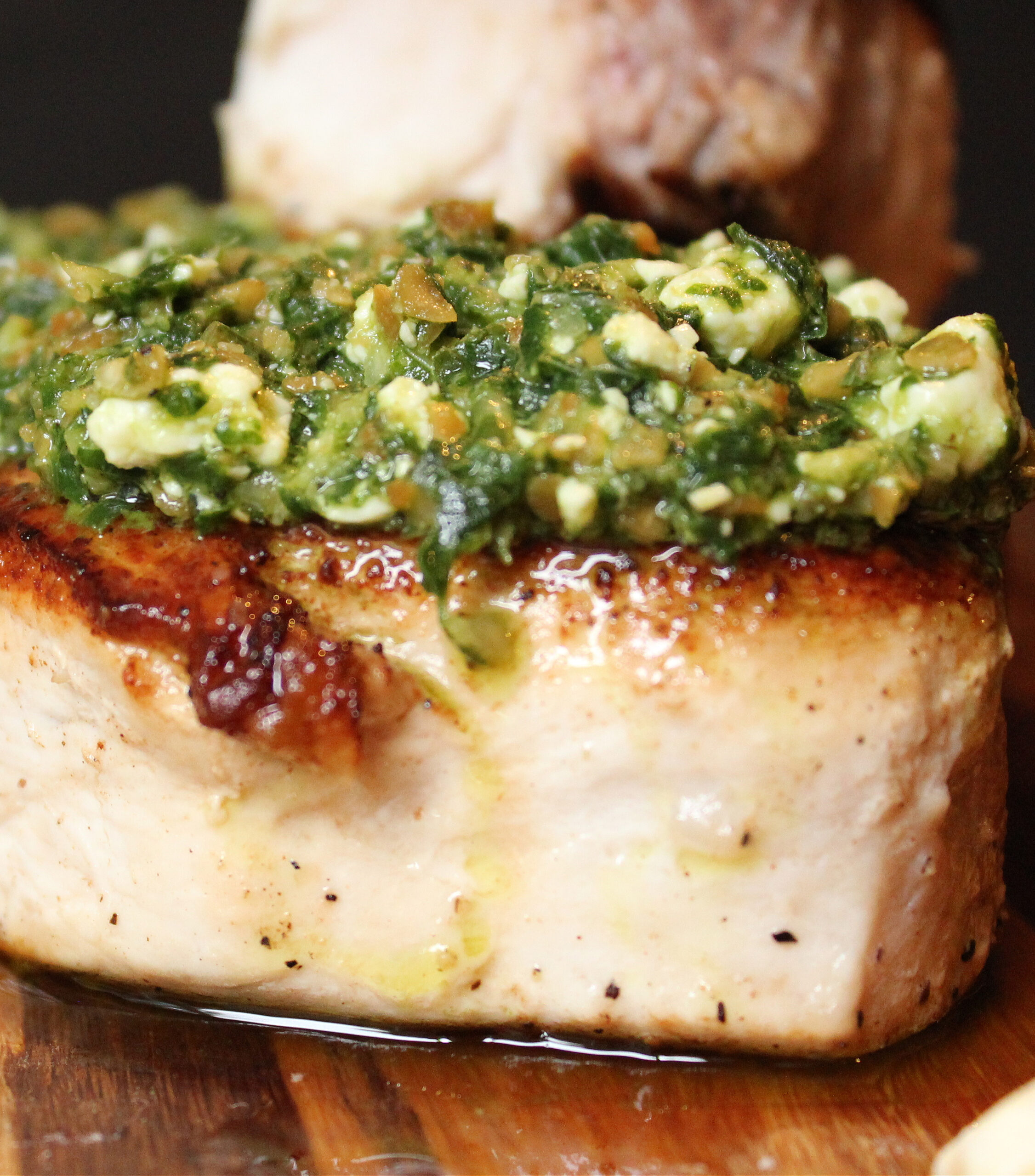 Swordfish with Blue Pesto