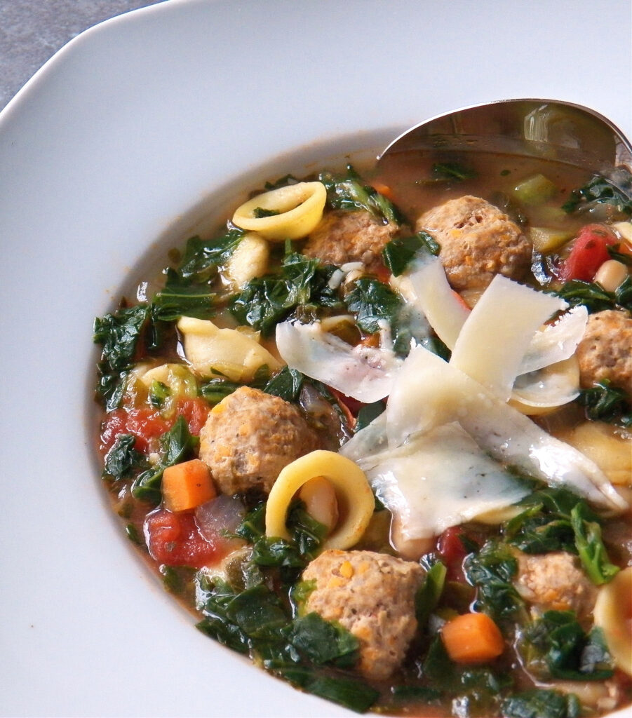 Healthy Turkey Meatball and Kale Soup