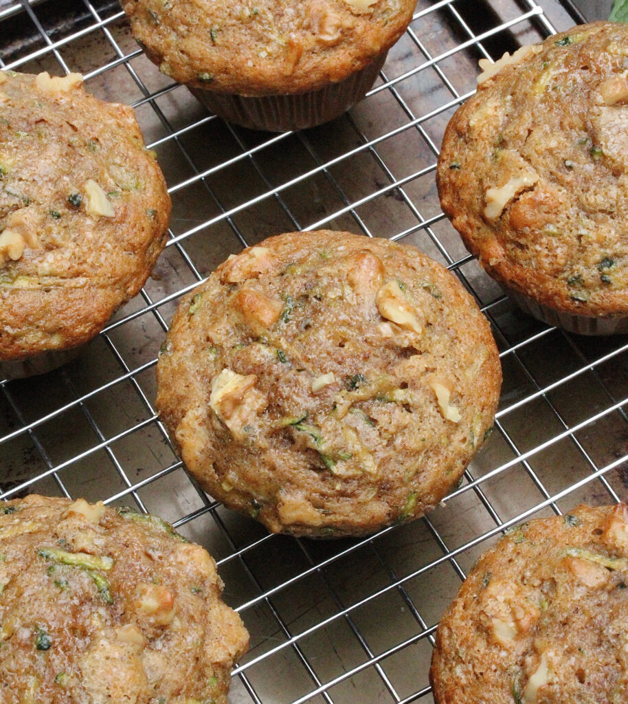 Small Batch Olive Oil Zucchini Muffins