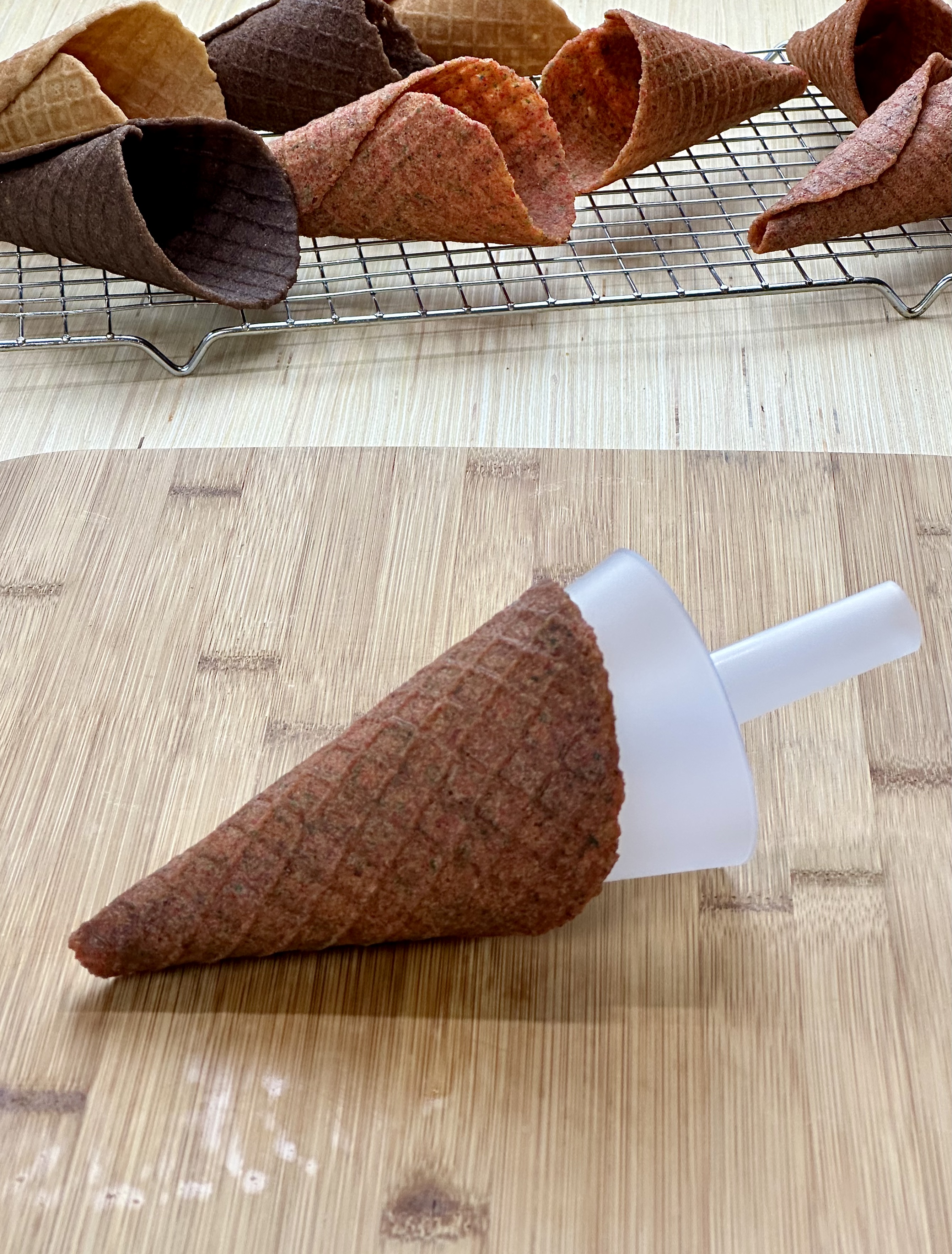 Mini Waffle Ice Cream Cone Maker - Bake 4 Homemade Mini Cones at Once,  Includes