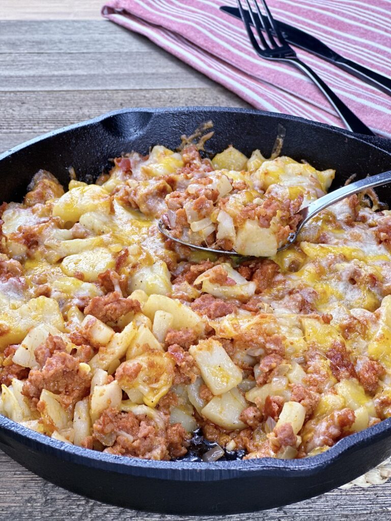 Cheesy Linguica and Potato Bake