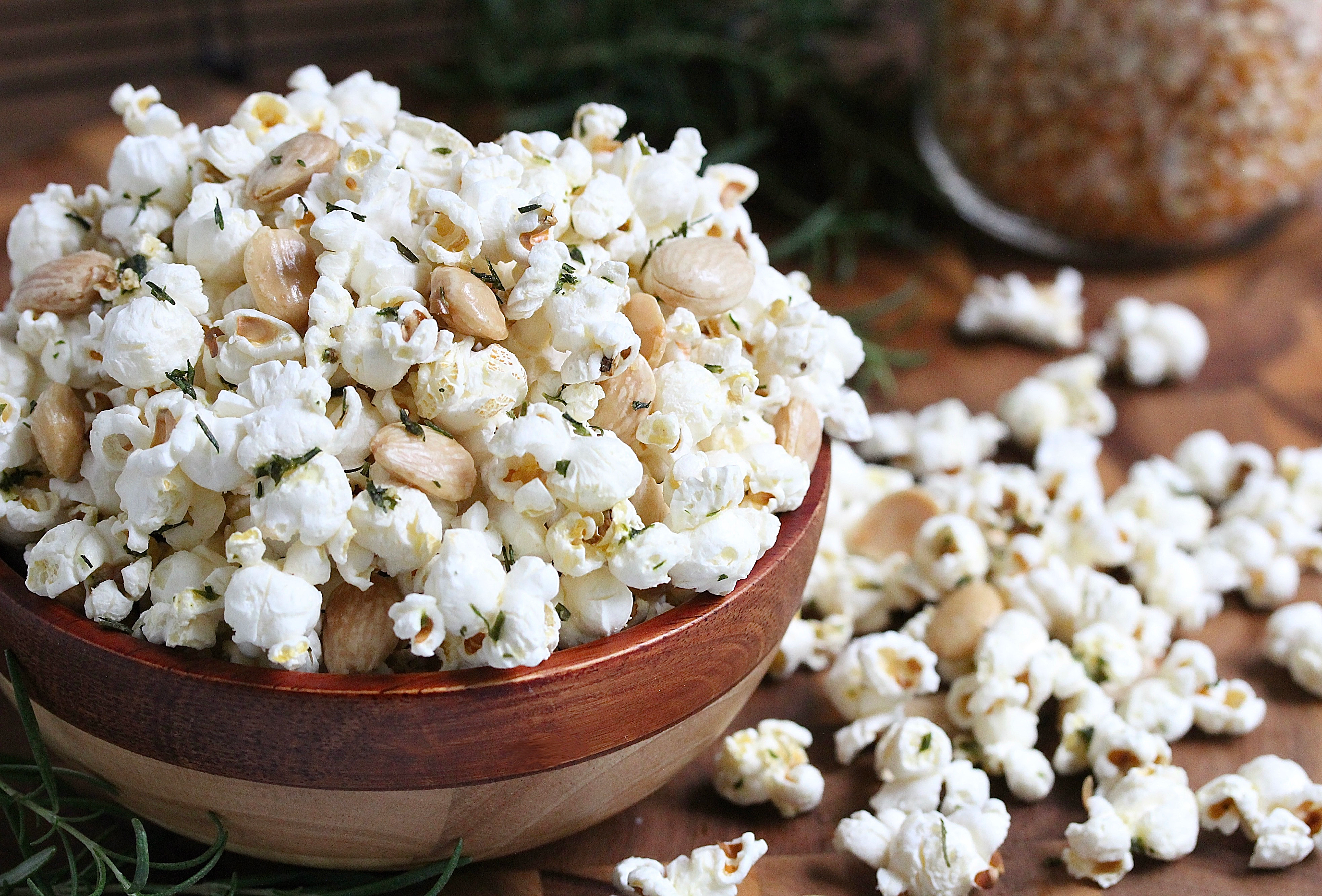 Rosemary Garlic with Marcona Almond Popcorn