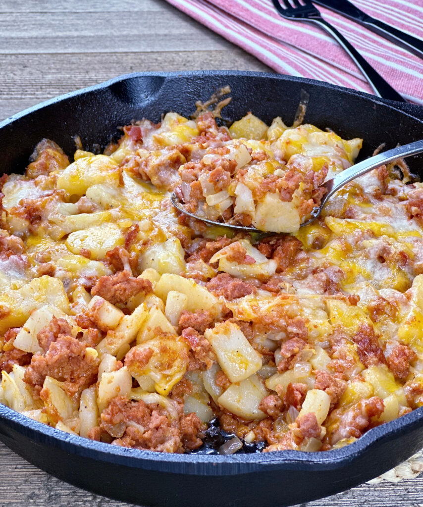 Cheesy Linguica and Potato Bake