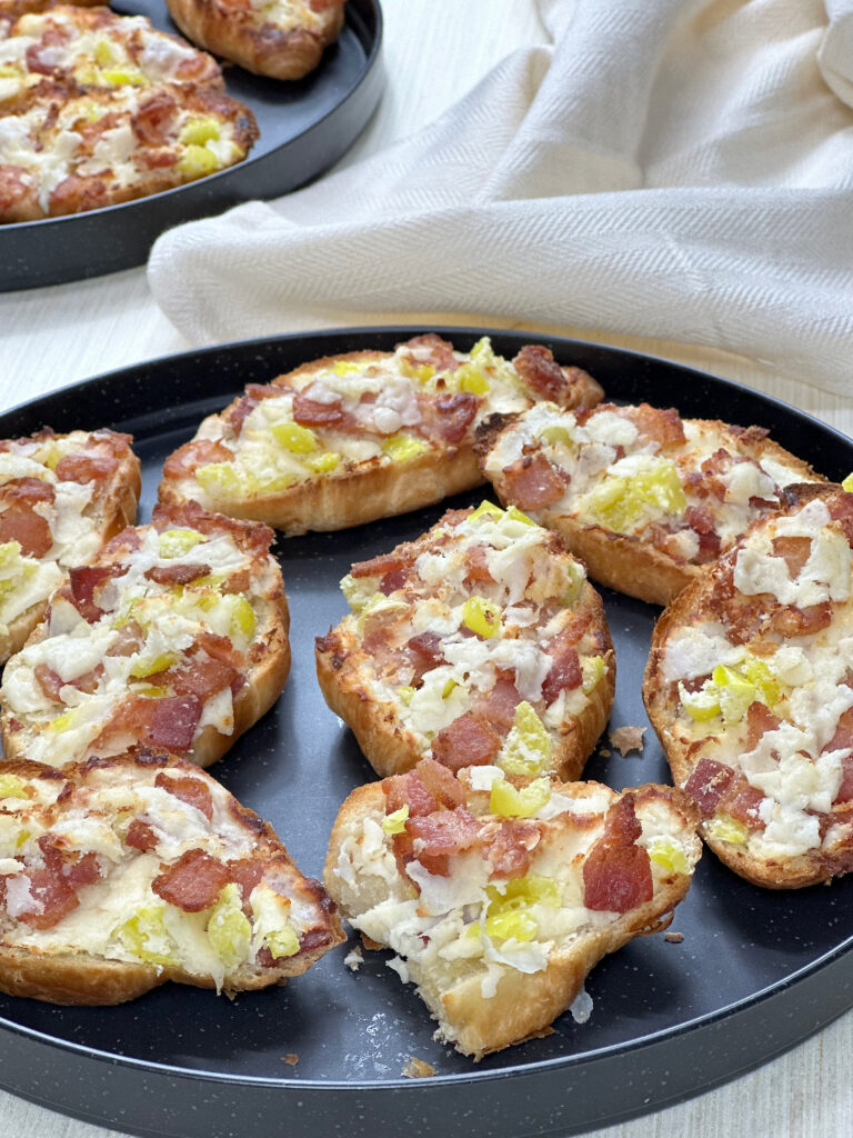 Bacon Cheese Croissant Toasts