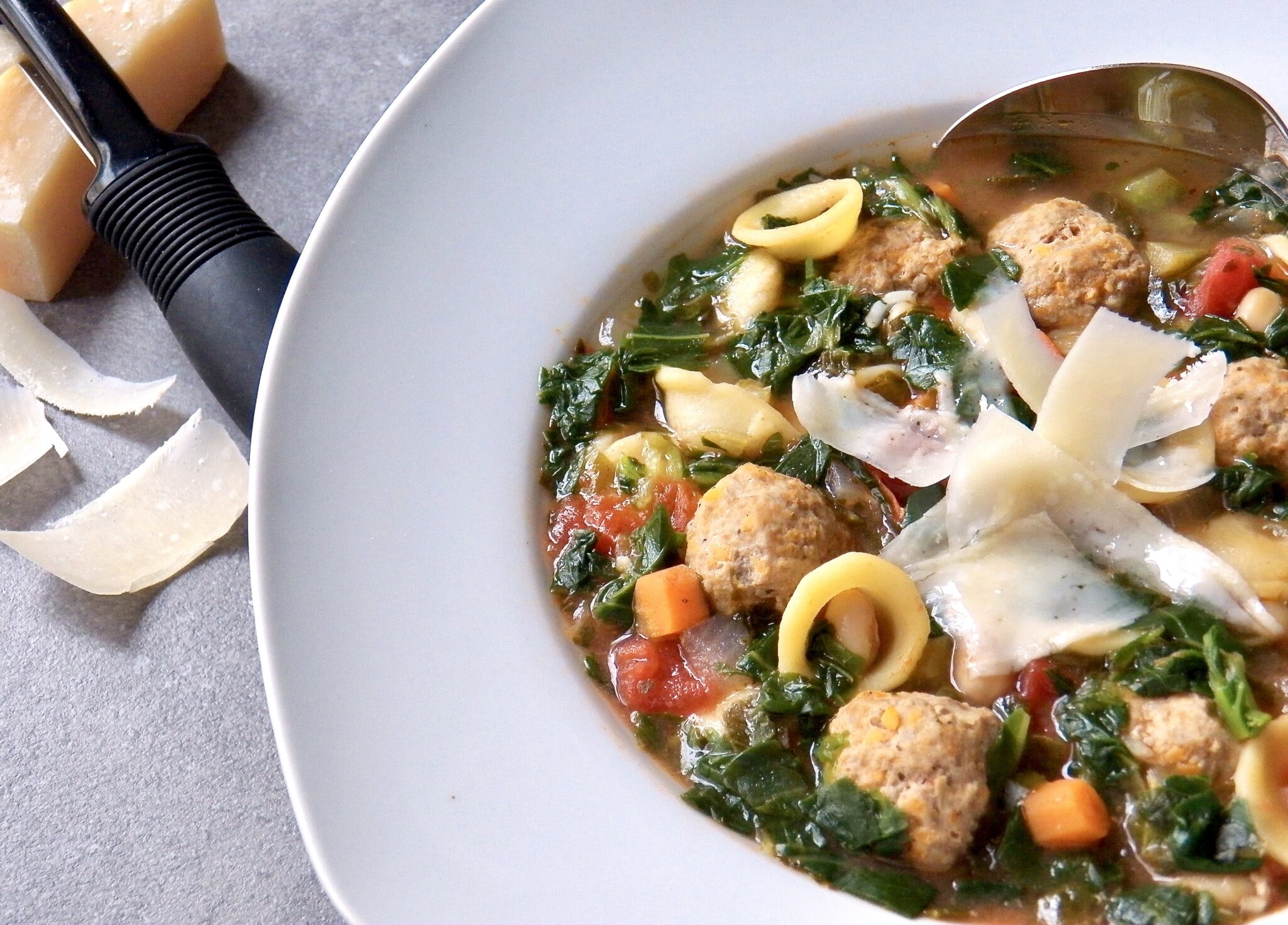 Healthy Turkey Meatball and Kale Soup