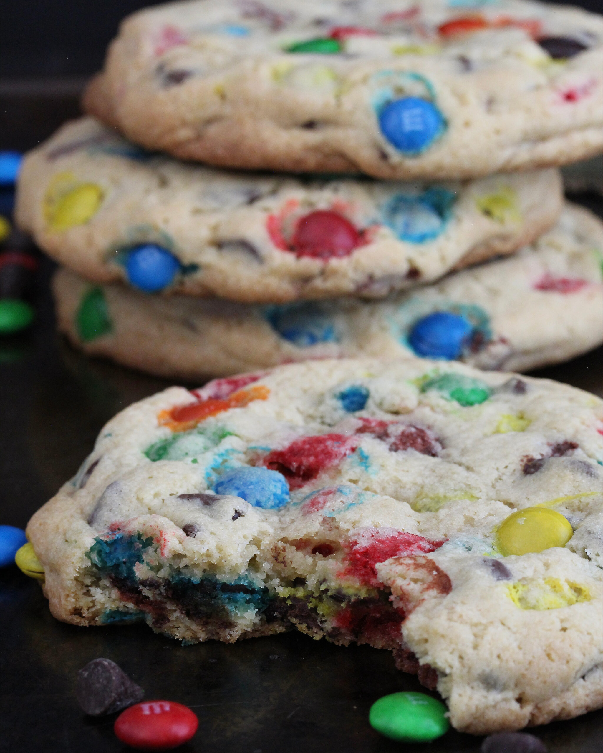 Giant M&M Cookies with Chocolate Chips