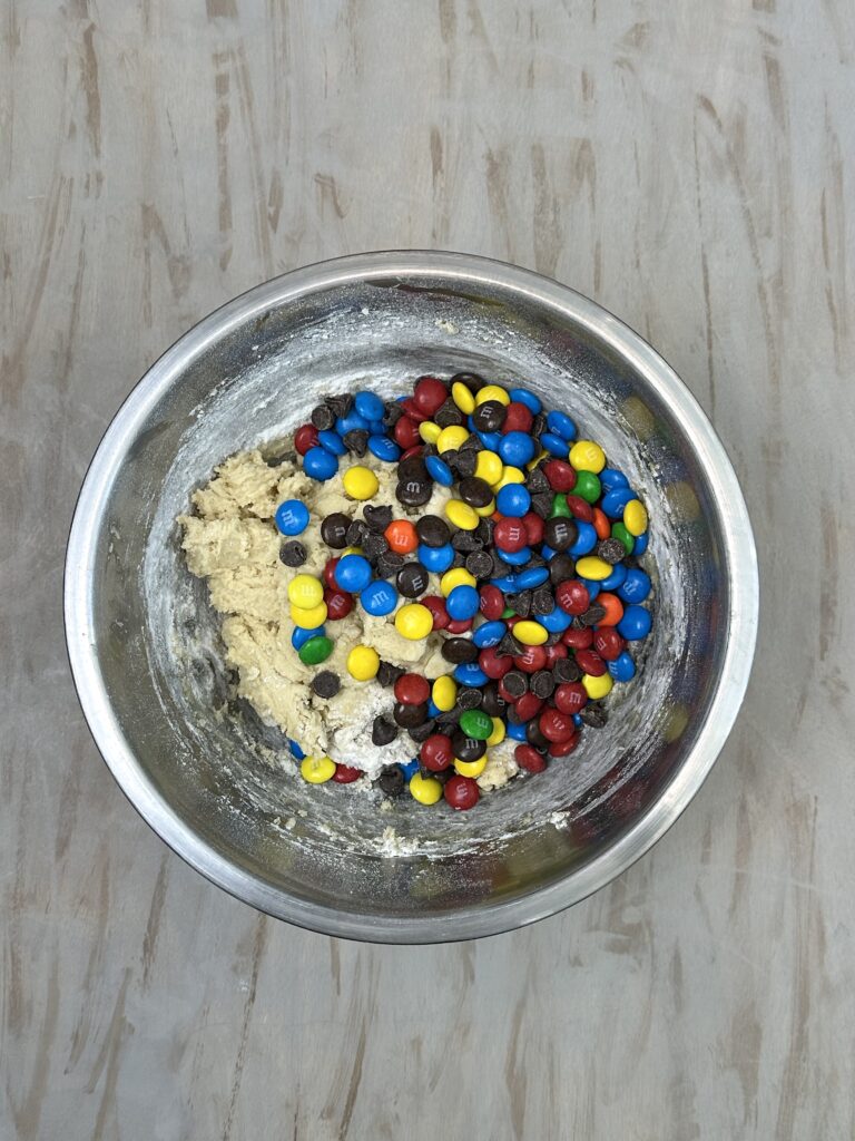 Giant M&M Cookies with Chocolate Chips