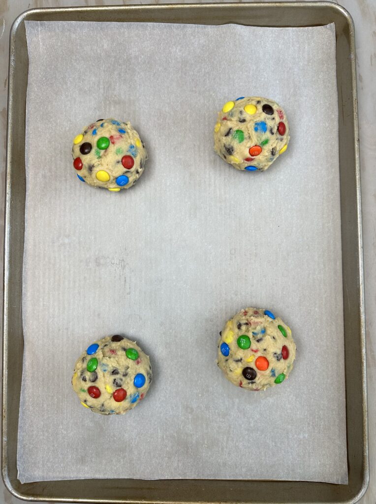 Giant M&M Cookies with Chocolate Chips