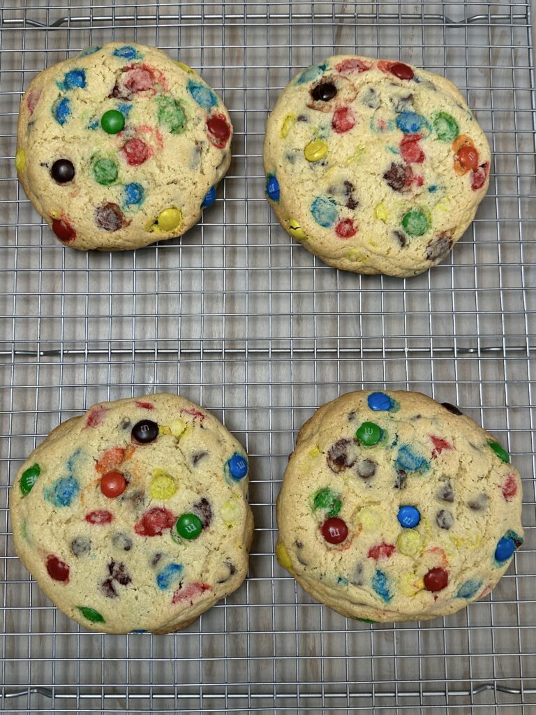 Giant M&M Cookies with Chocolate Chips