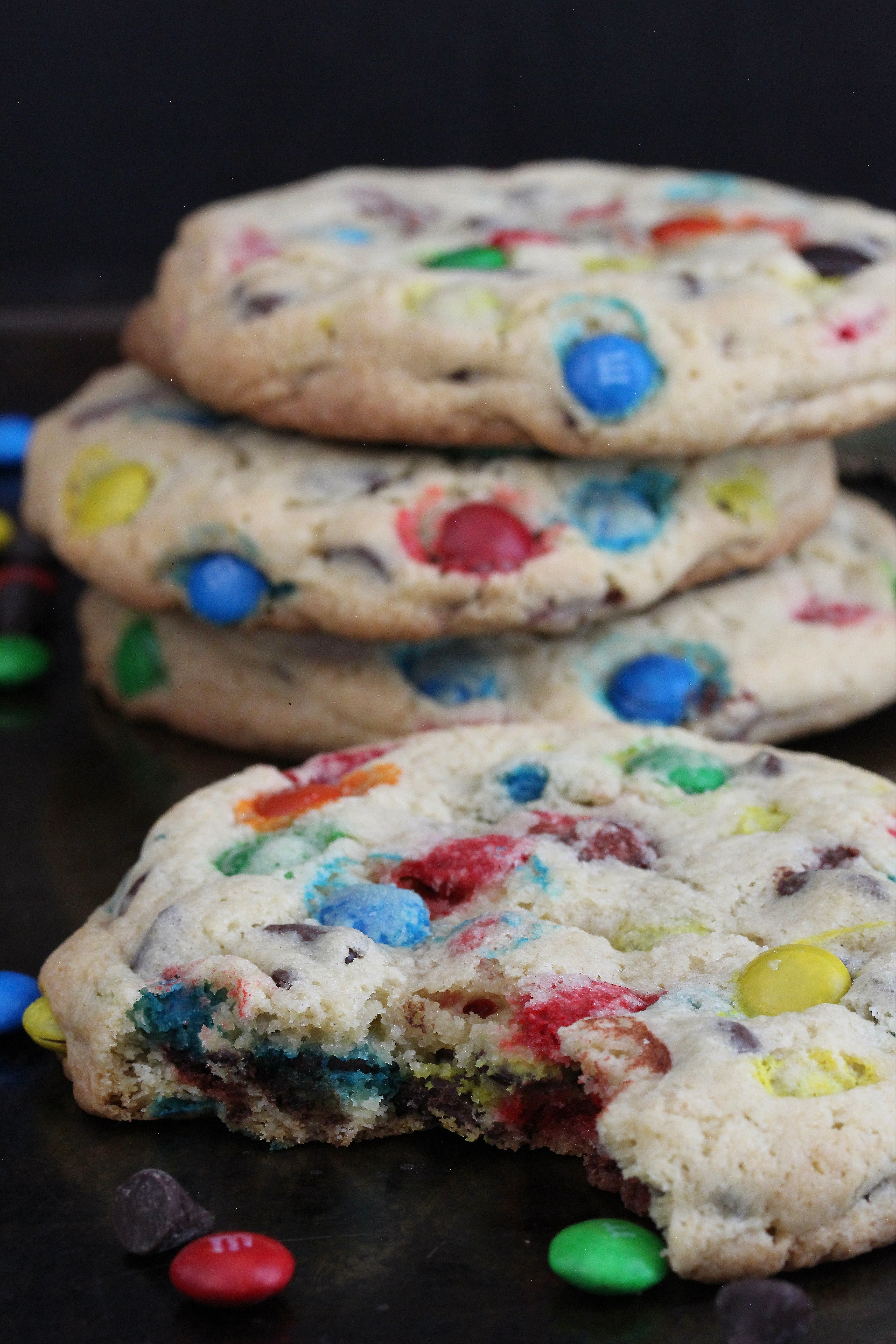 Giant M&M Cookies with Chocolate Chips