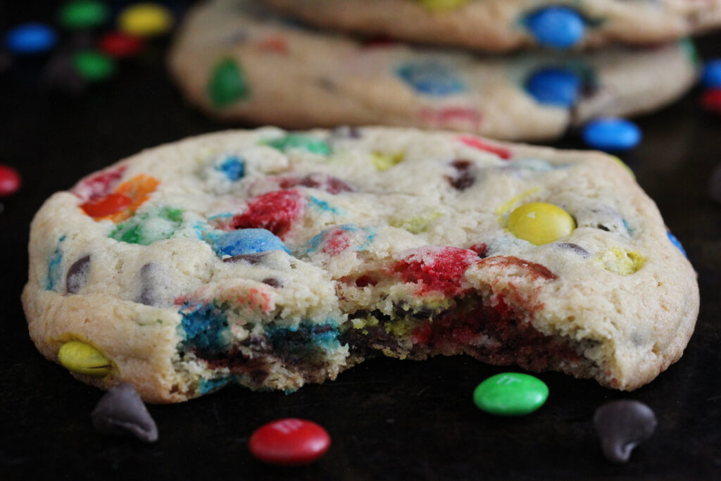 Giant M&M Cookies with Chocolate Chips