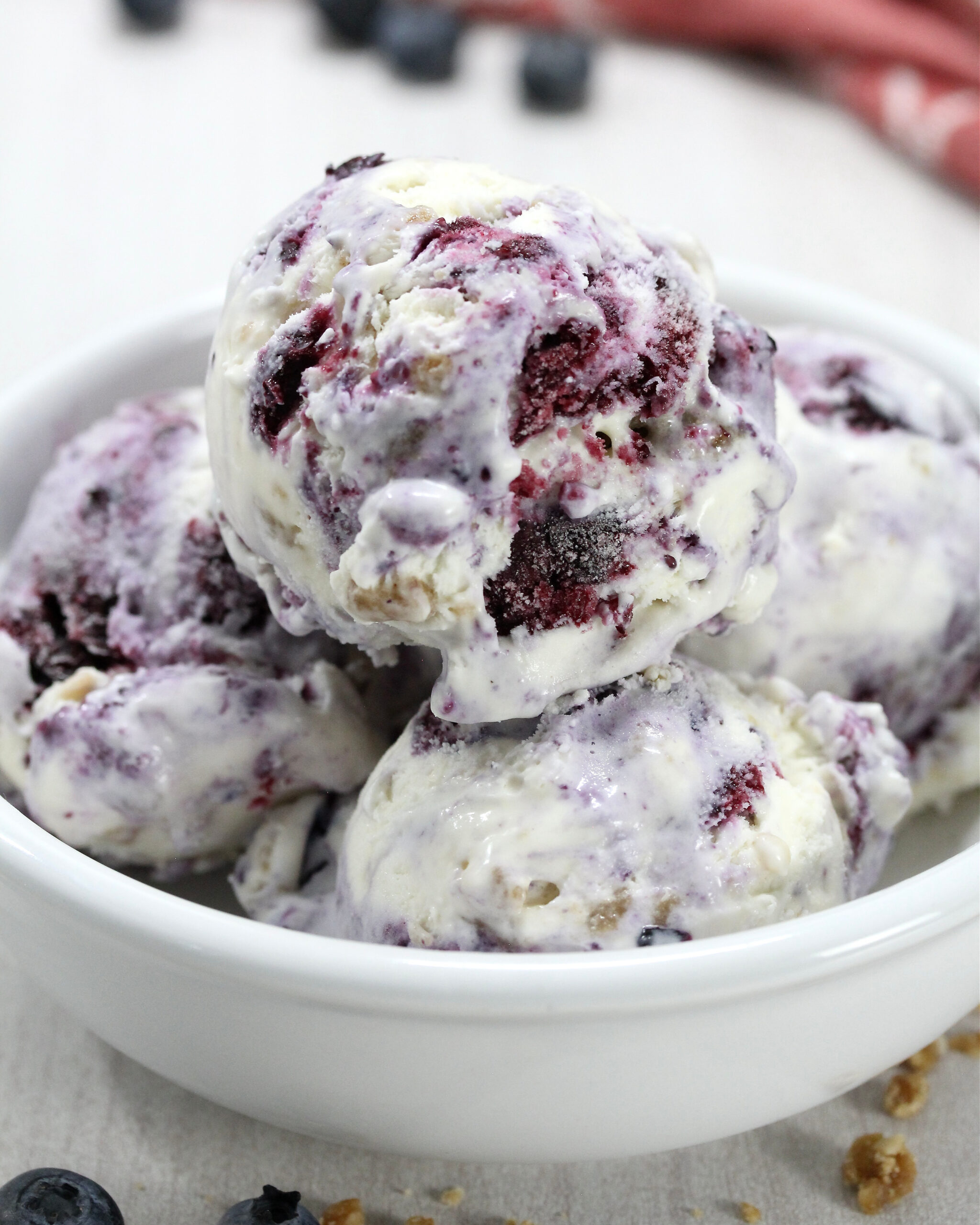 No Churn Blueberry Crumble Ice Cream