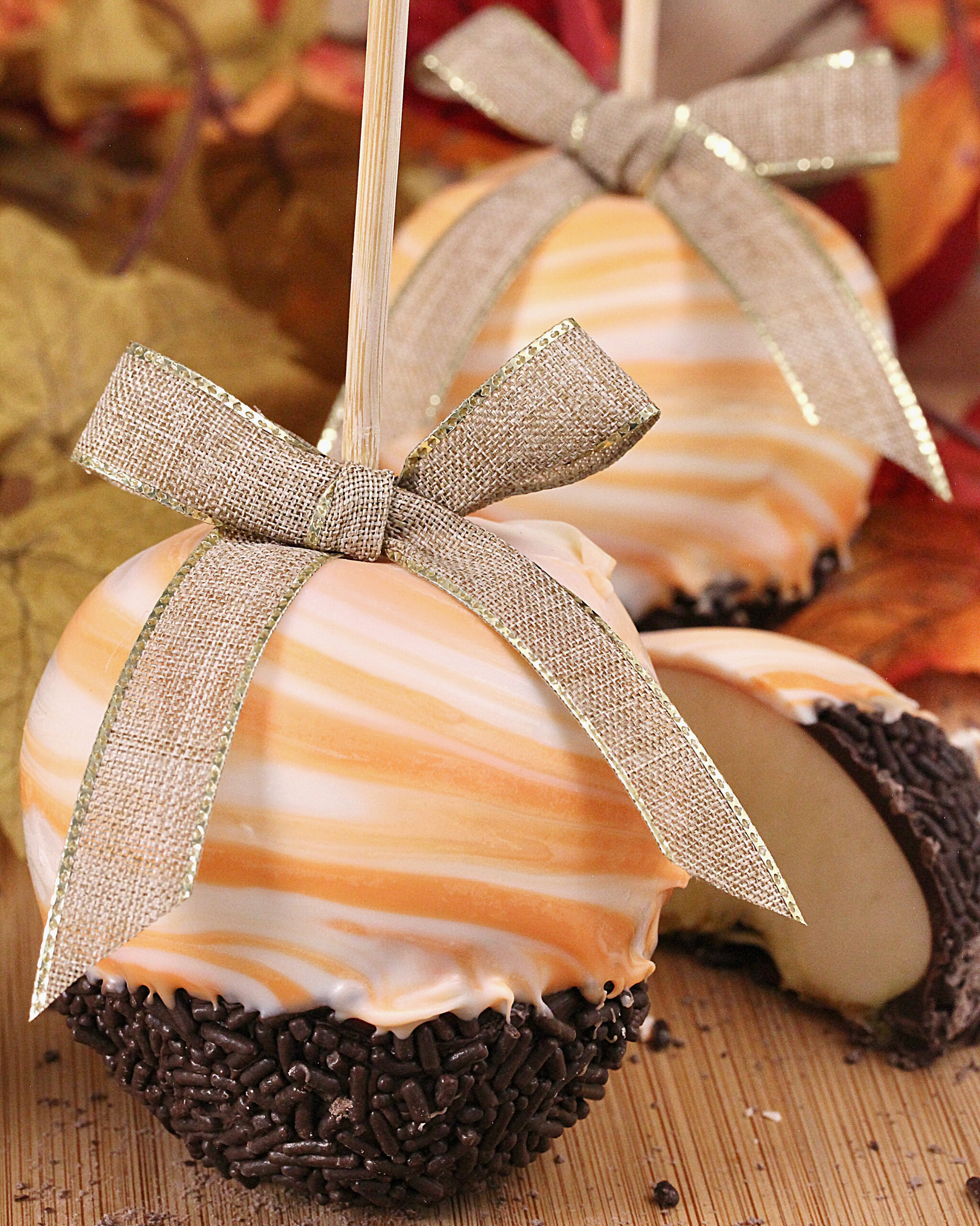 Fall Swirled Candied Apples