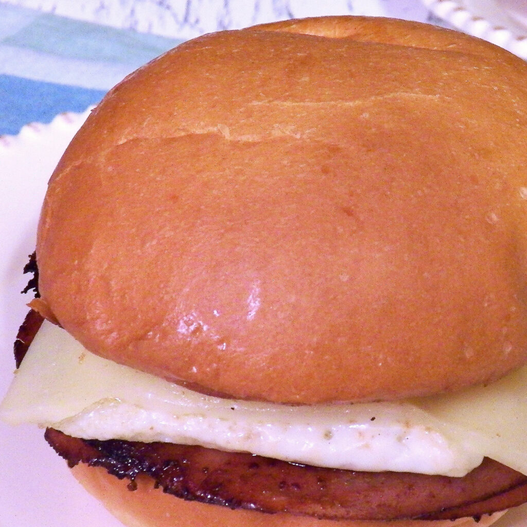 Fried Bologna and Egg Sandwich