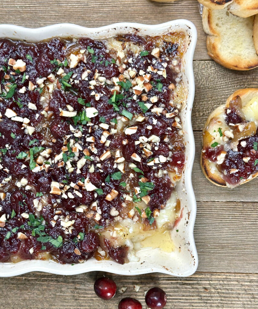 Brie Cranberry Caramelized Onion Dip