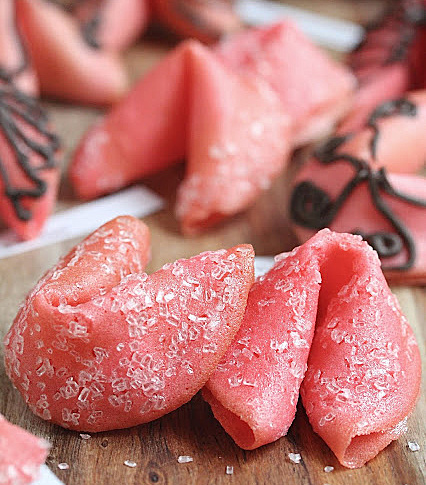 Decorated Strawberry Fortune Cookies