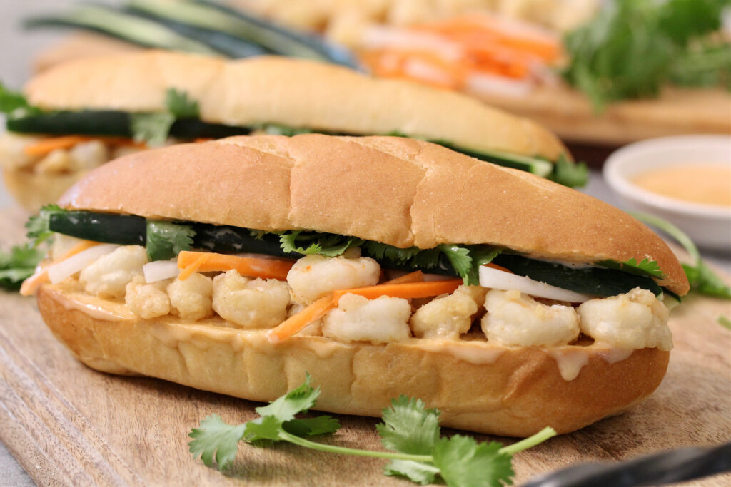 Fried Shrimp Banh Mi (Vietnamese Sandwich)