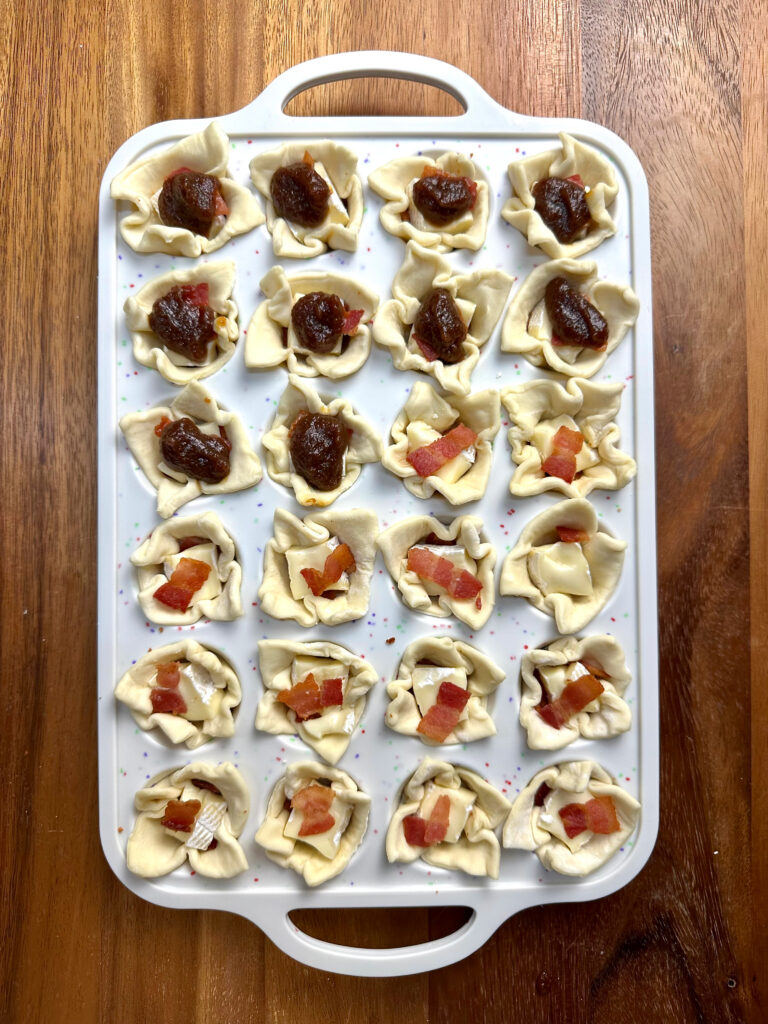 Brie Apple Butter Bacon Bites