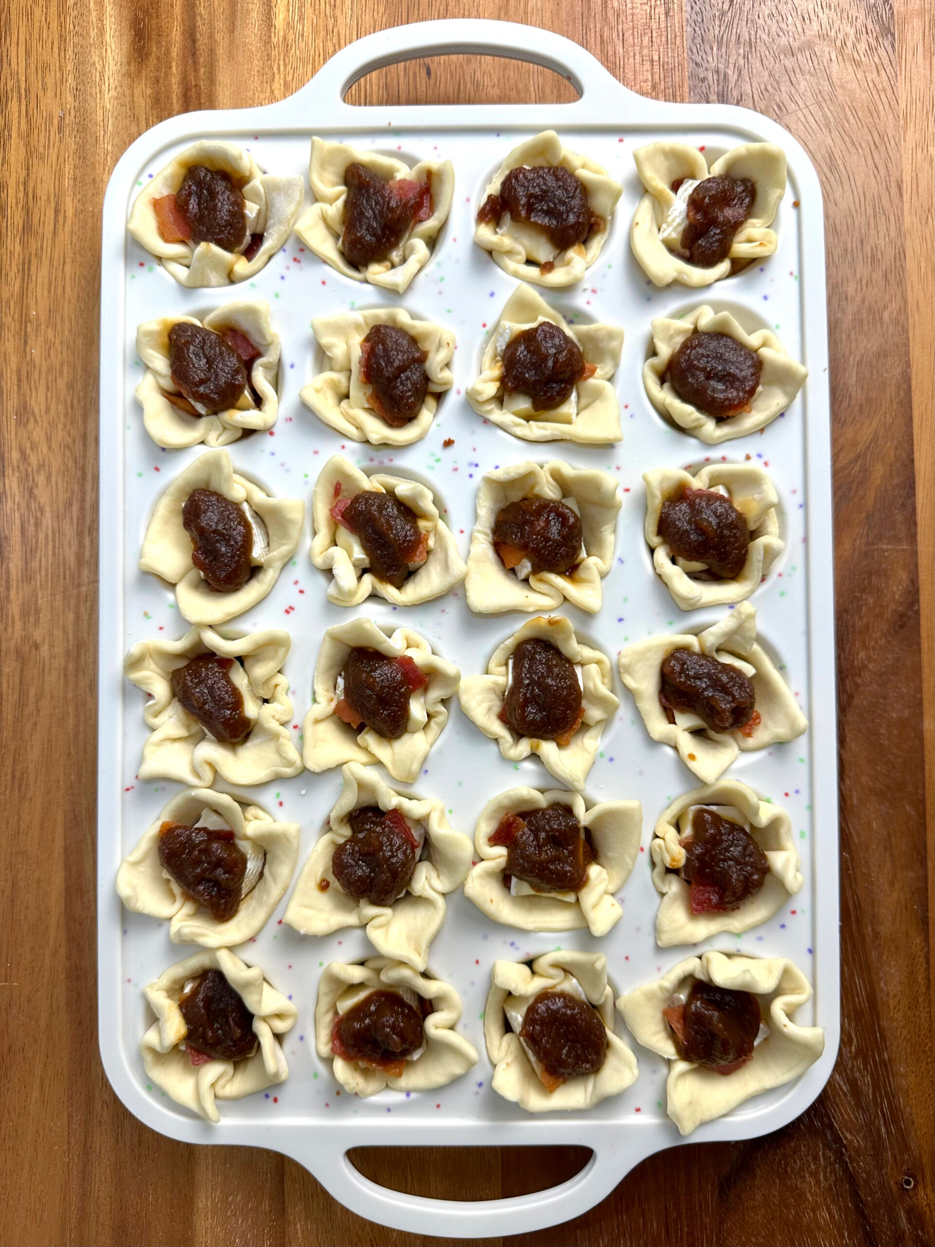 Brie Apple Butter Bacon Bites