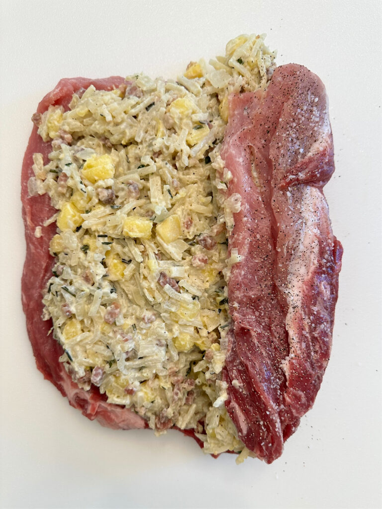 Potato Prosciutto and Apple Pork Loin