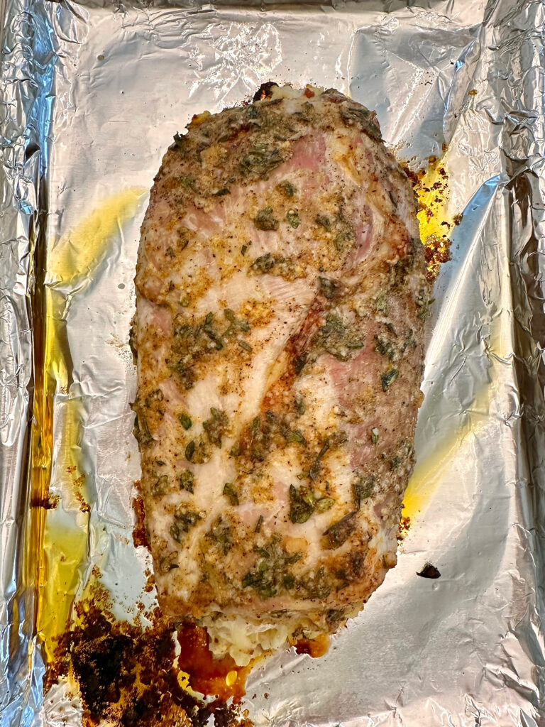 Potato Prosciutto and Apple Pork Loin