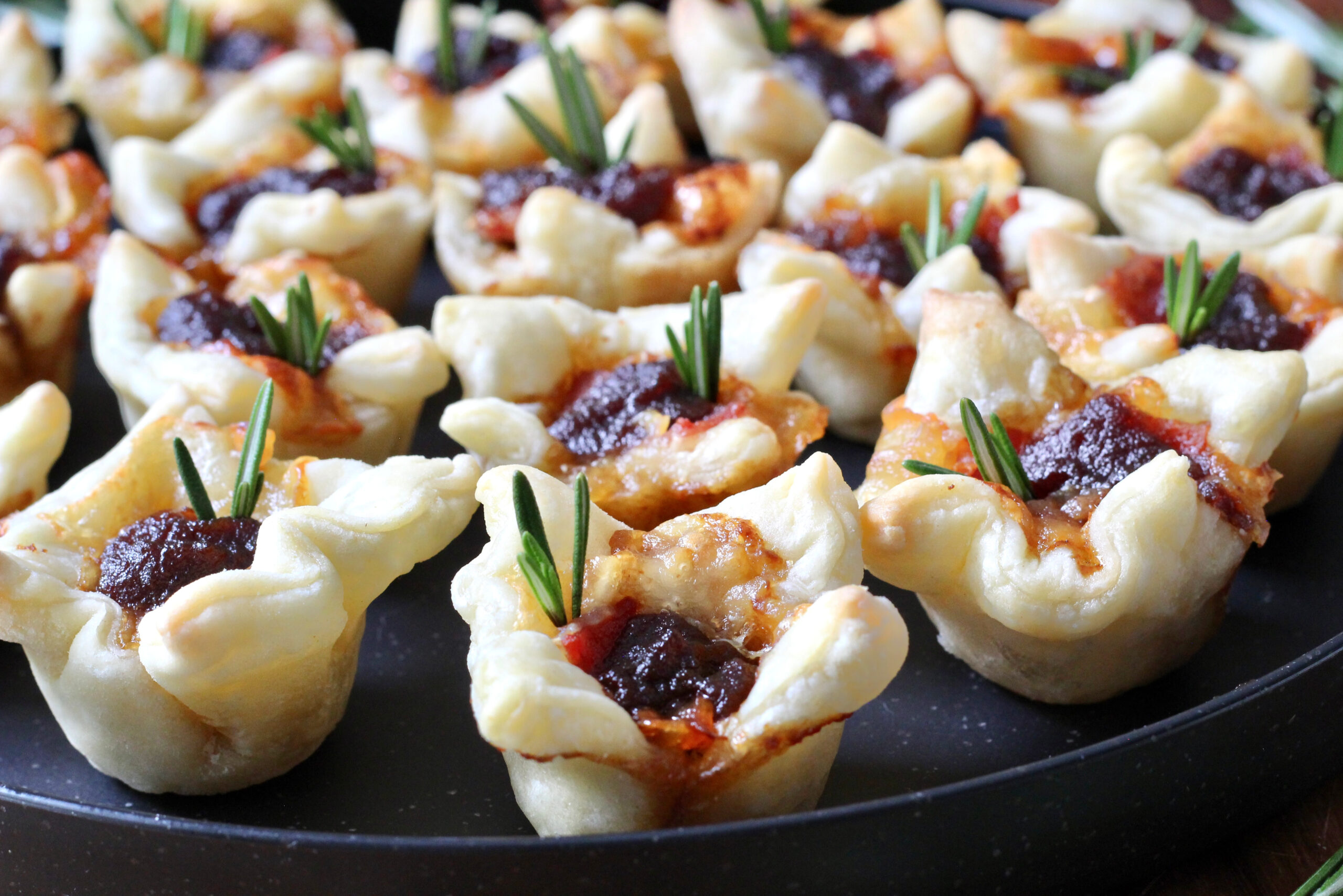 Brie Apple Butter Bacon Bites