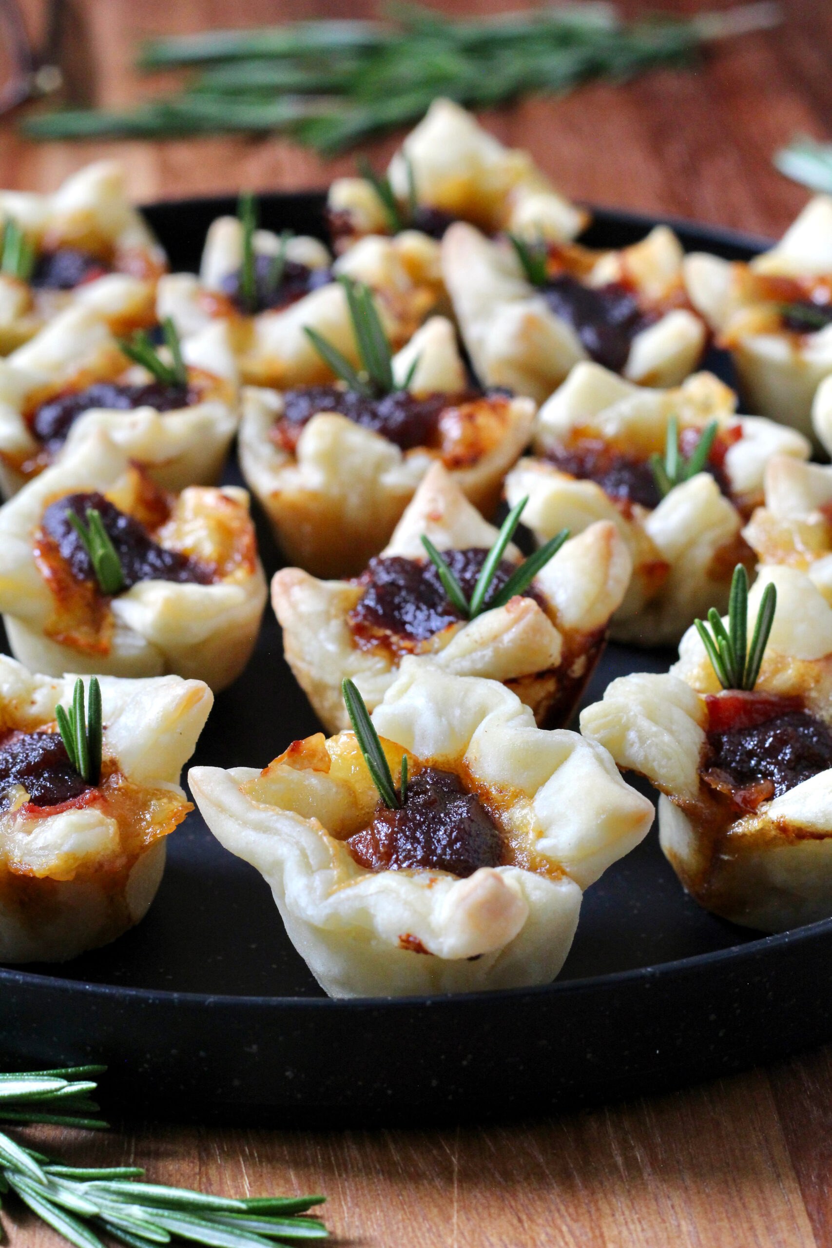 Brie Apple Butter Bacon Bites