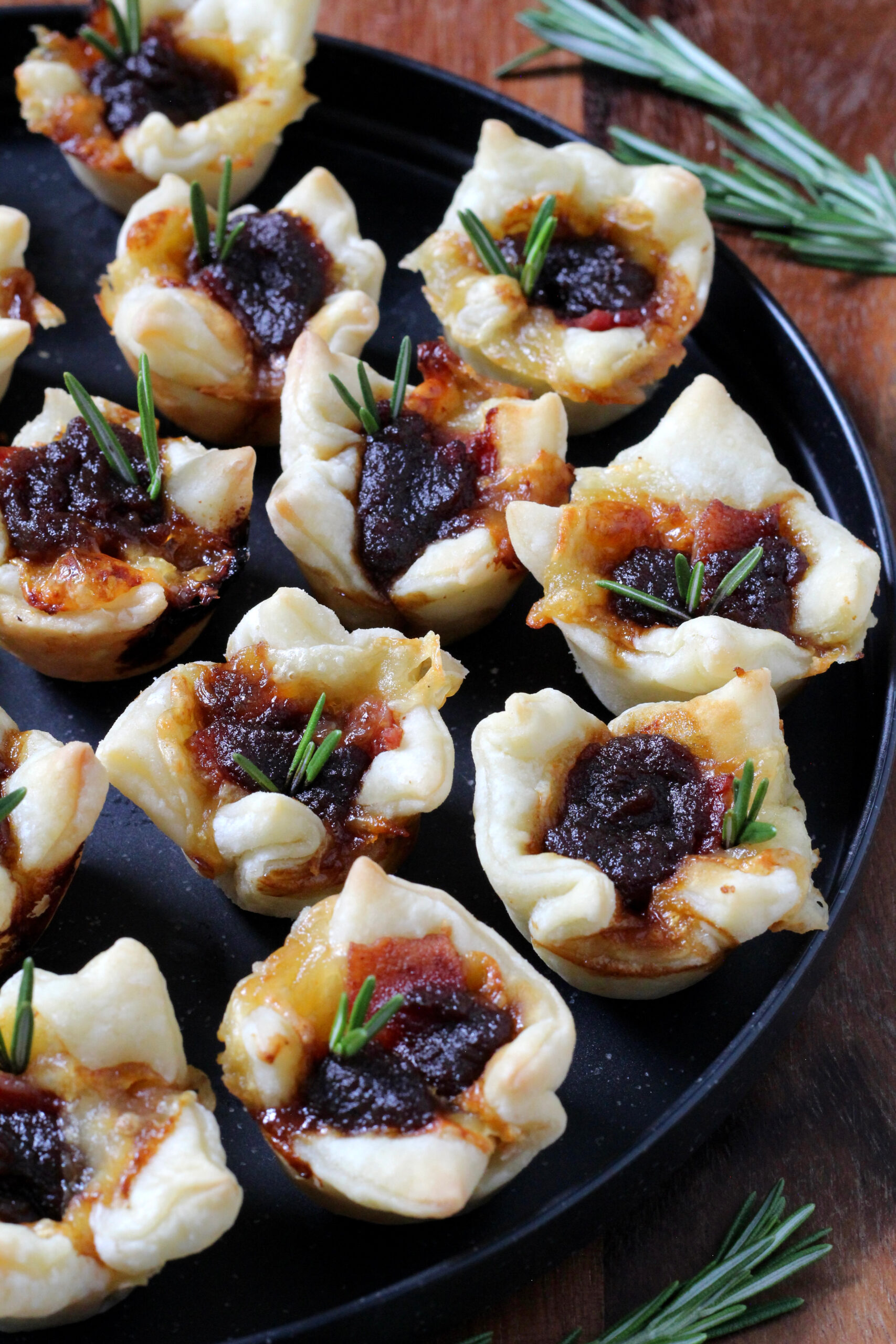 Brie Apple Butter Bacon Bites