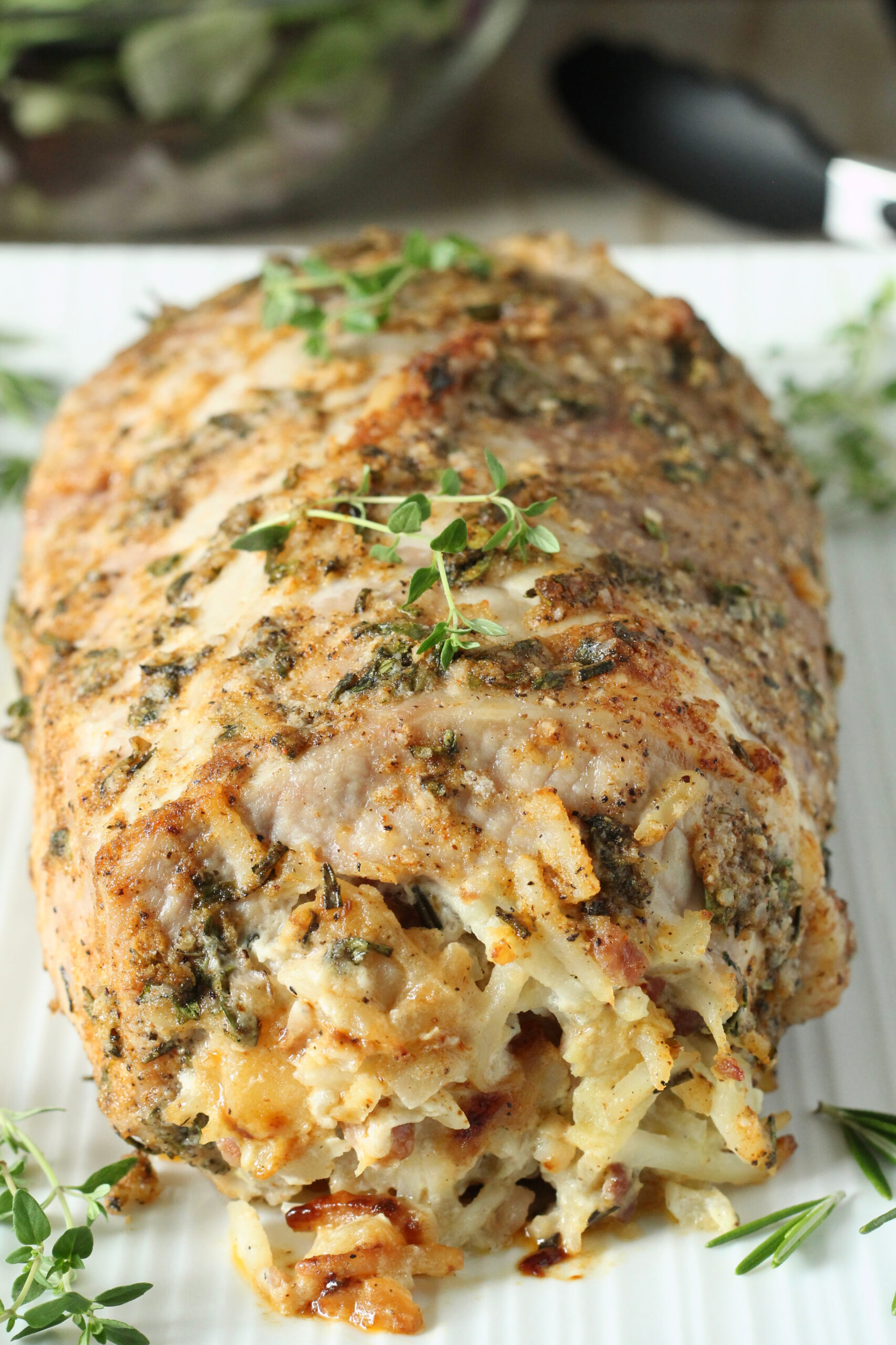 Potato Prosciutto and Apple Pork Loin