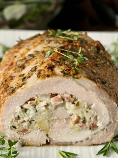 Potato Prosciutto and Apple Pork Loin