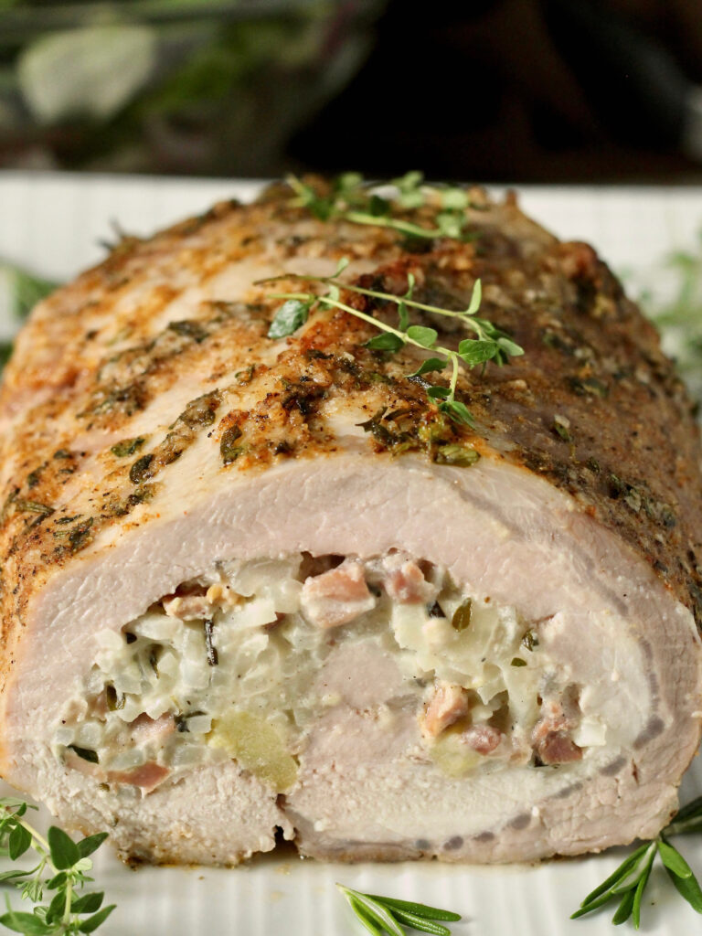 Potato Prosciutto and Apple Pork Loin