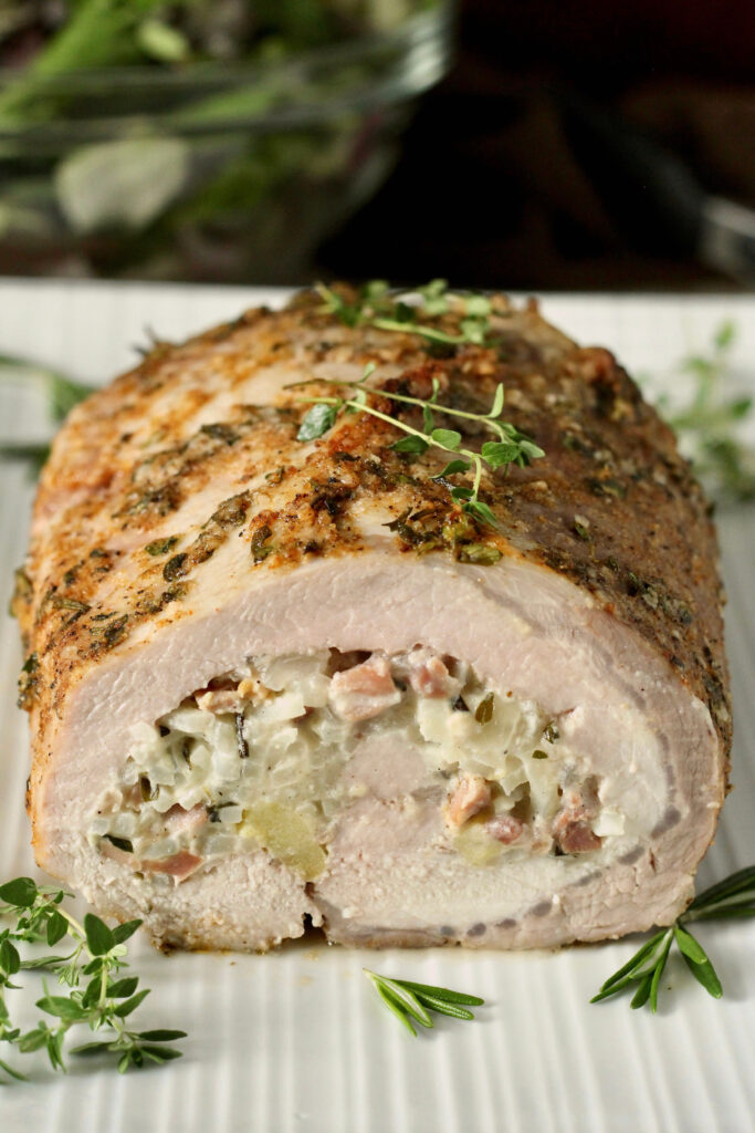 Potato Prosciutto and Apple Pork Loin