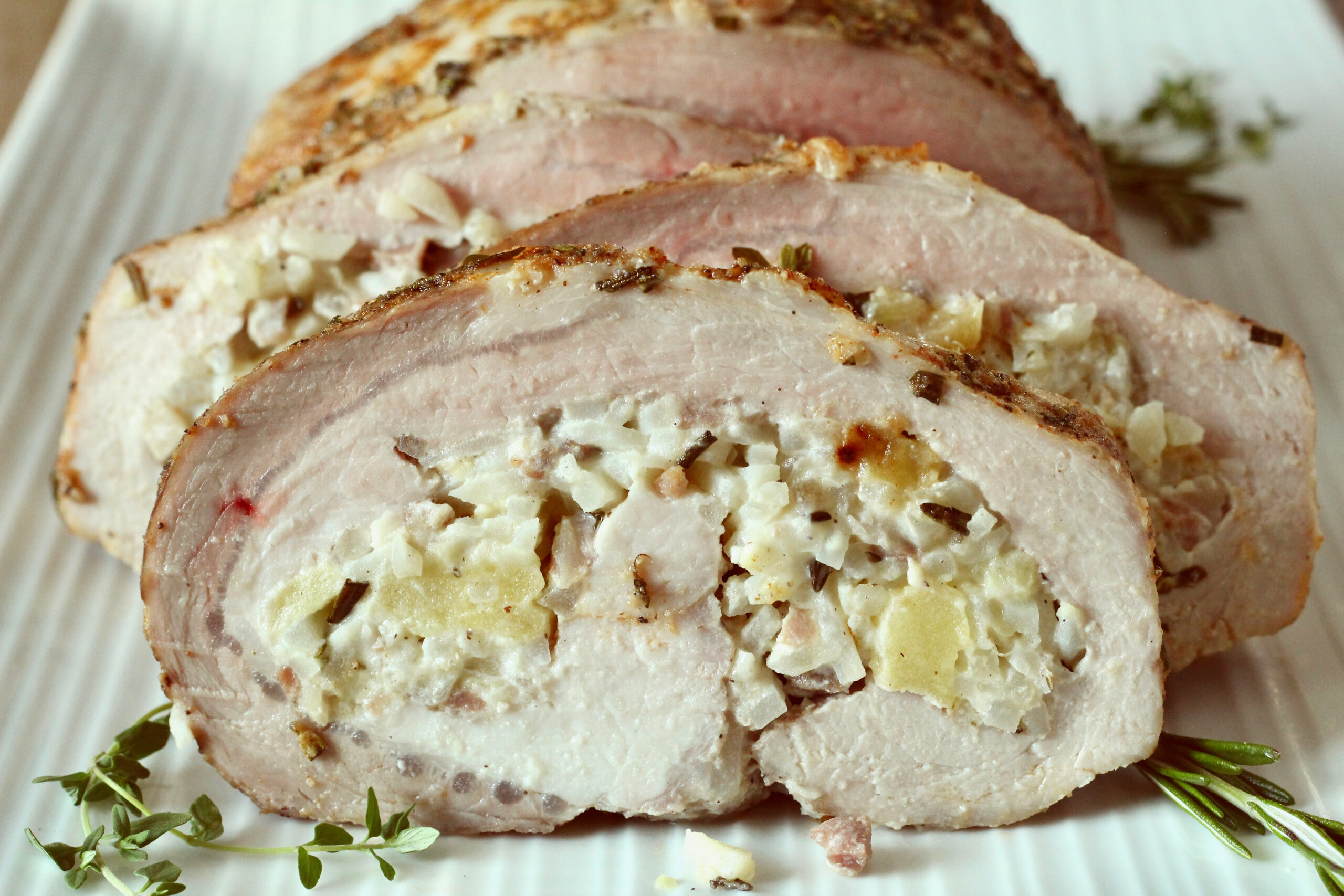 Potato Prosciutto and Apple Pork Loin