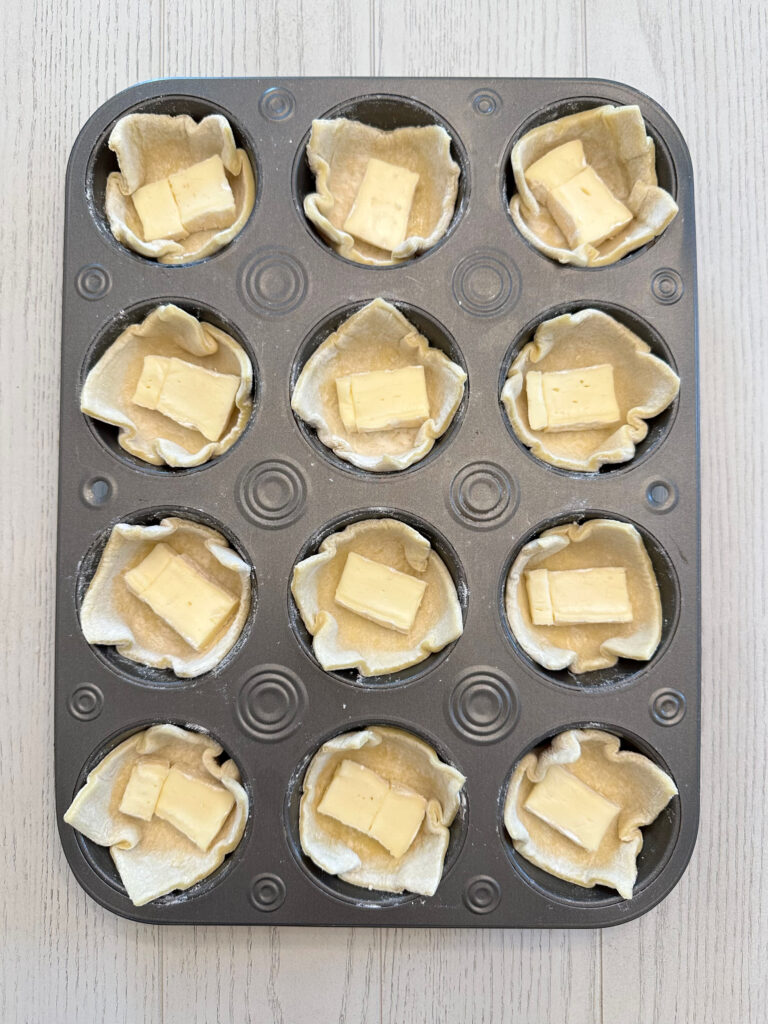 Brie Cranberry and Pear Puff Pastry Cups