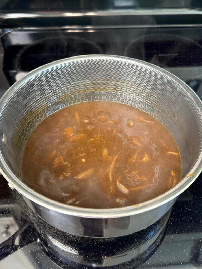 Air Fryer Steak with Onion Gravy