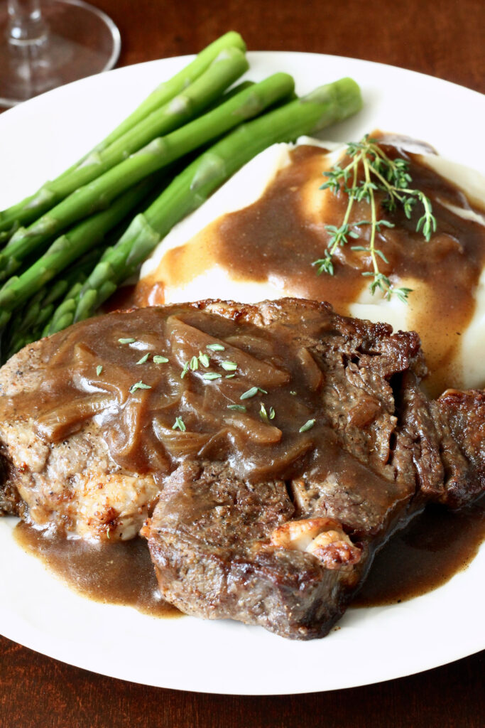 Air Fryer Steak with Onion Gravy