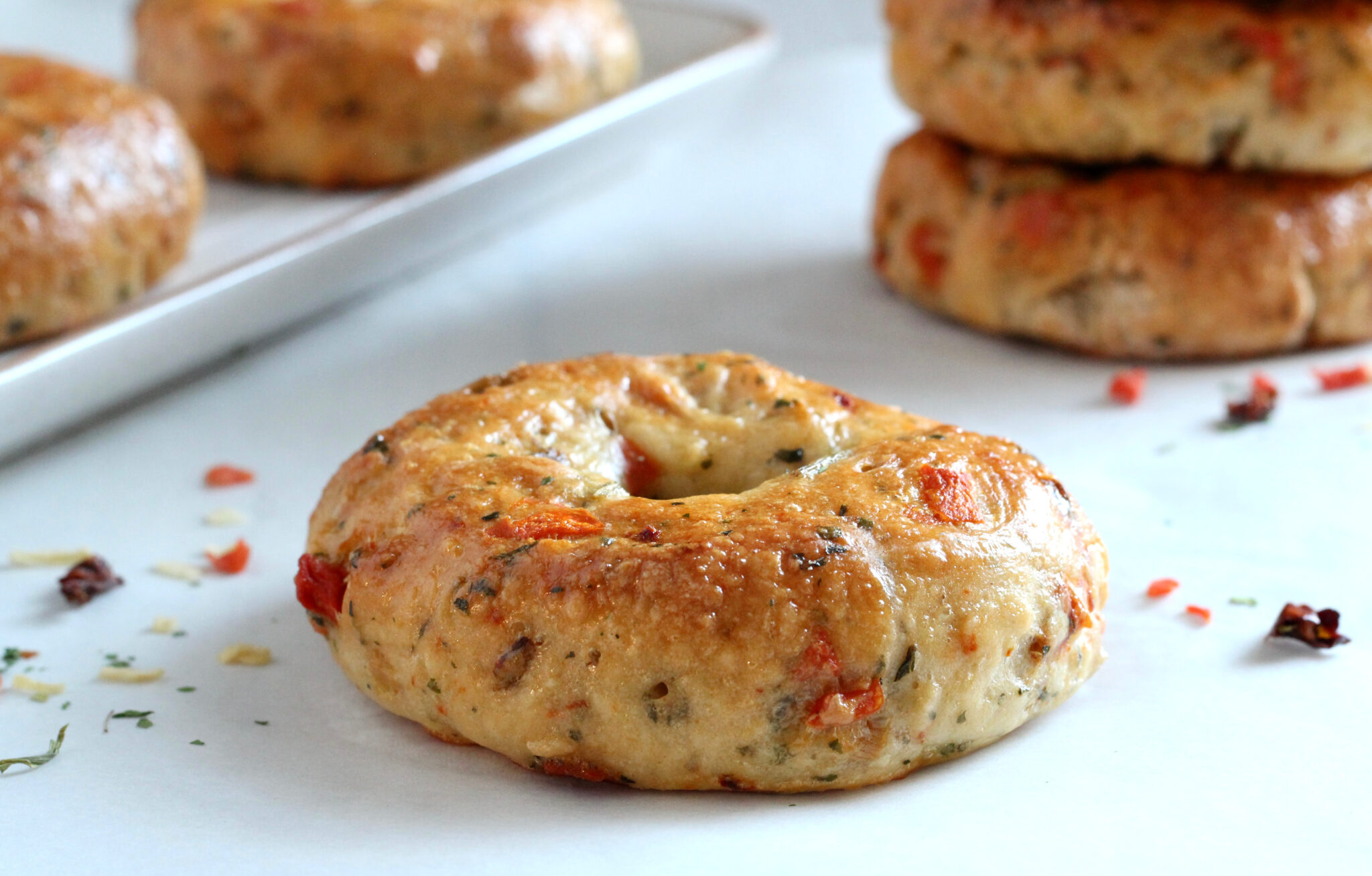 Cottage Cheese Veggie Bagels