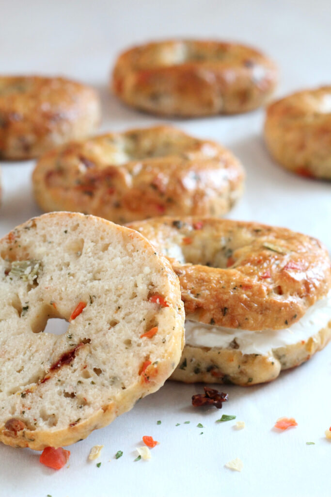 Cottage Cheese Veggie Bagels