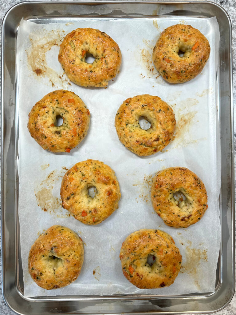 Cottage Cheese Veggie Bagels