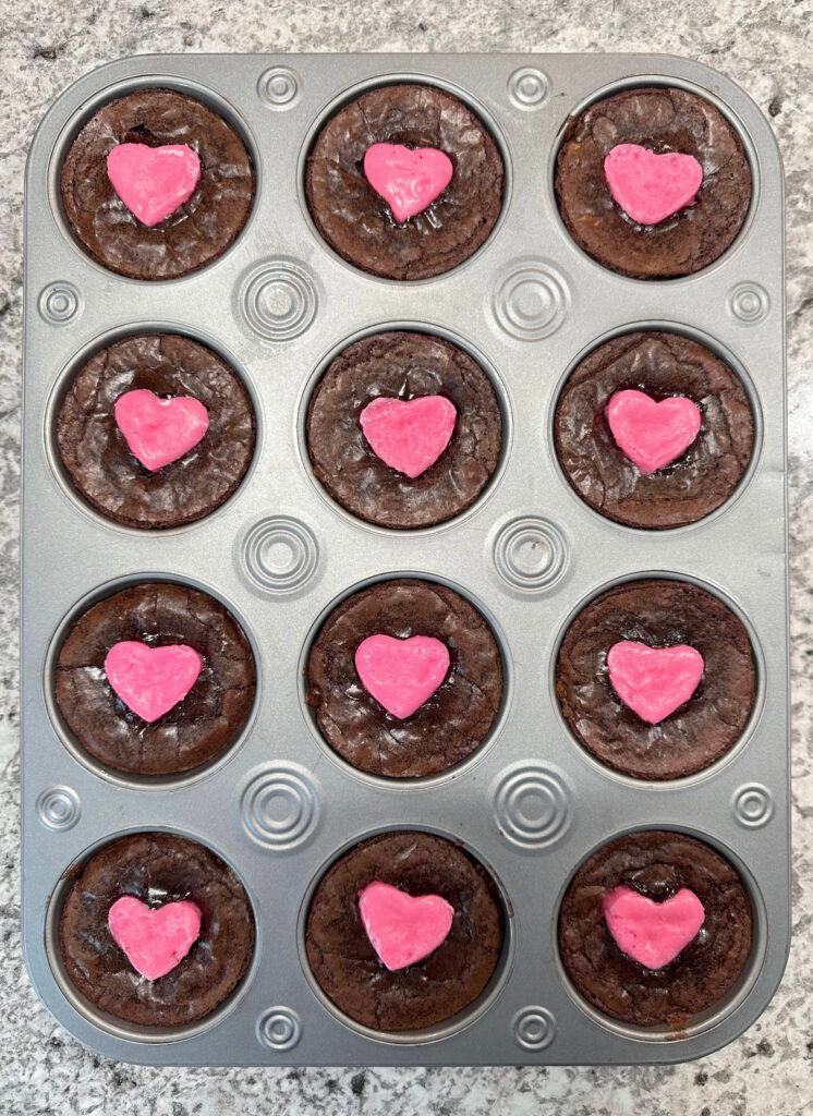 Cream Cheese Heart Brownie Cups