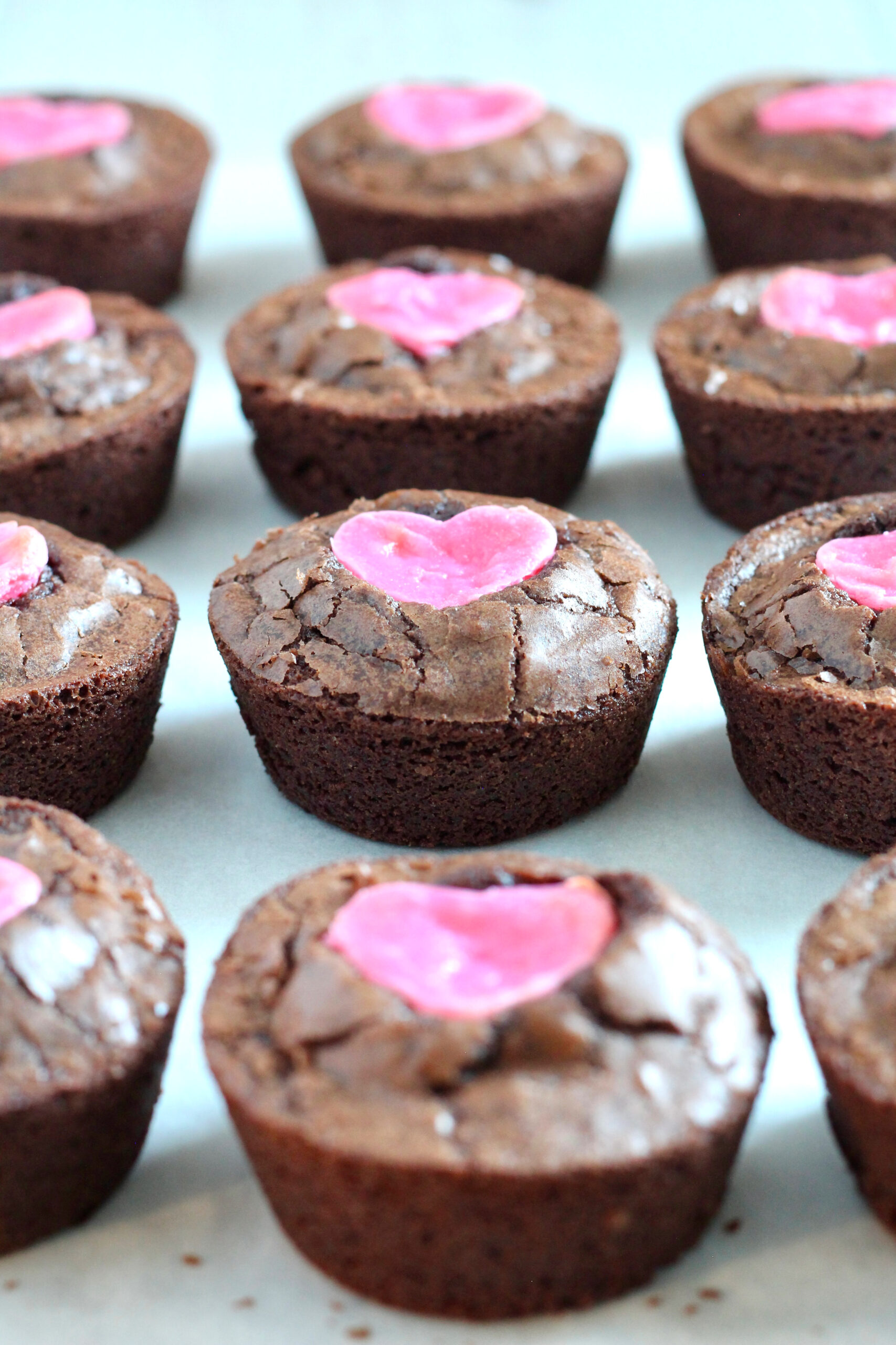 Cream Cheese Heart Brownie Cups