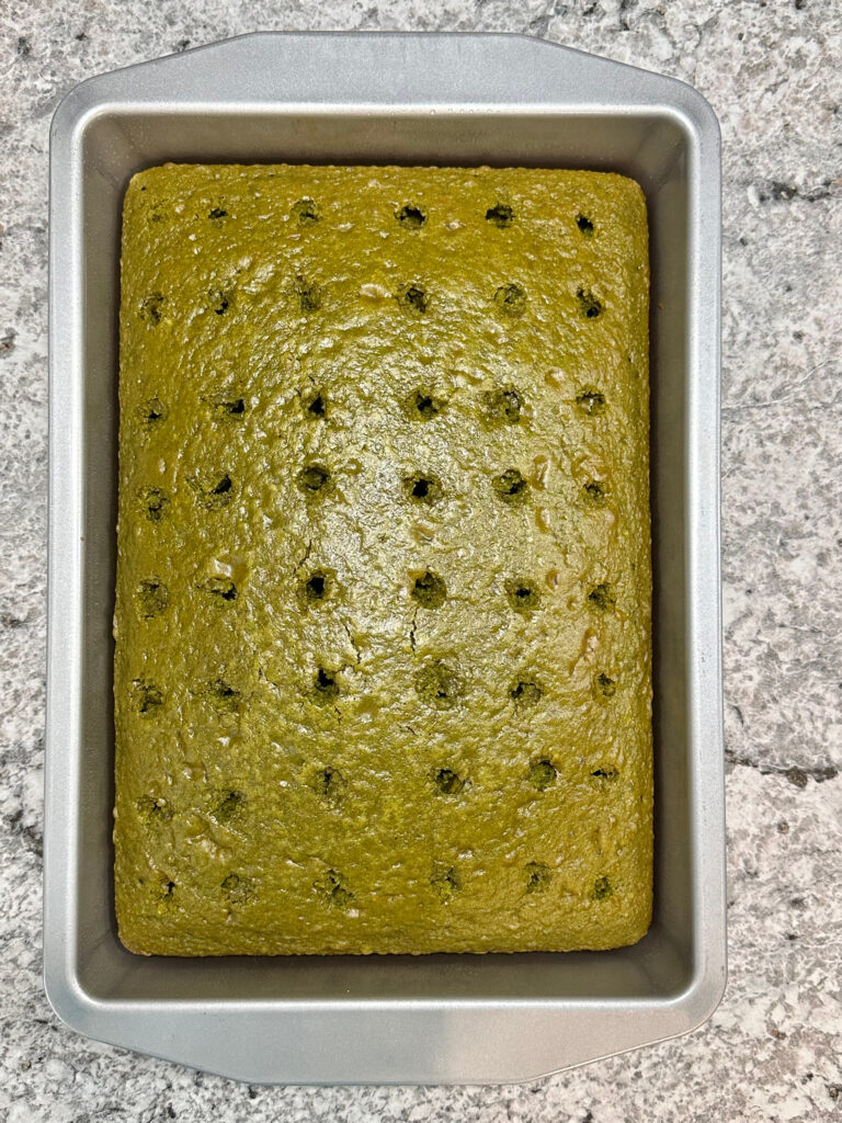 Green Velvet Poke Cake